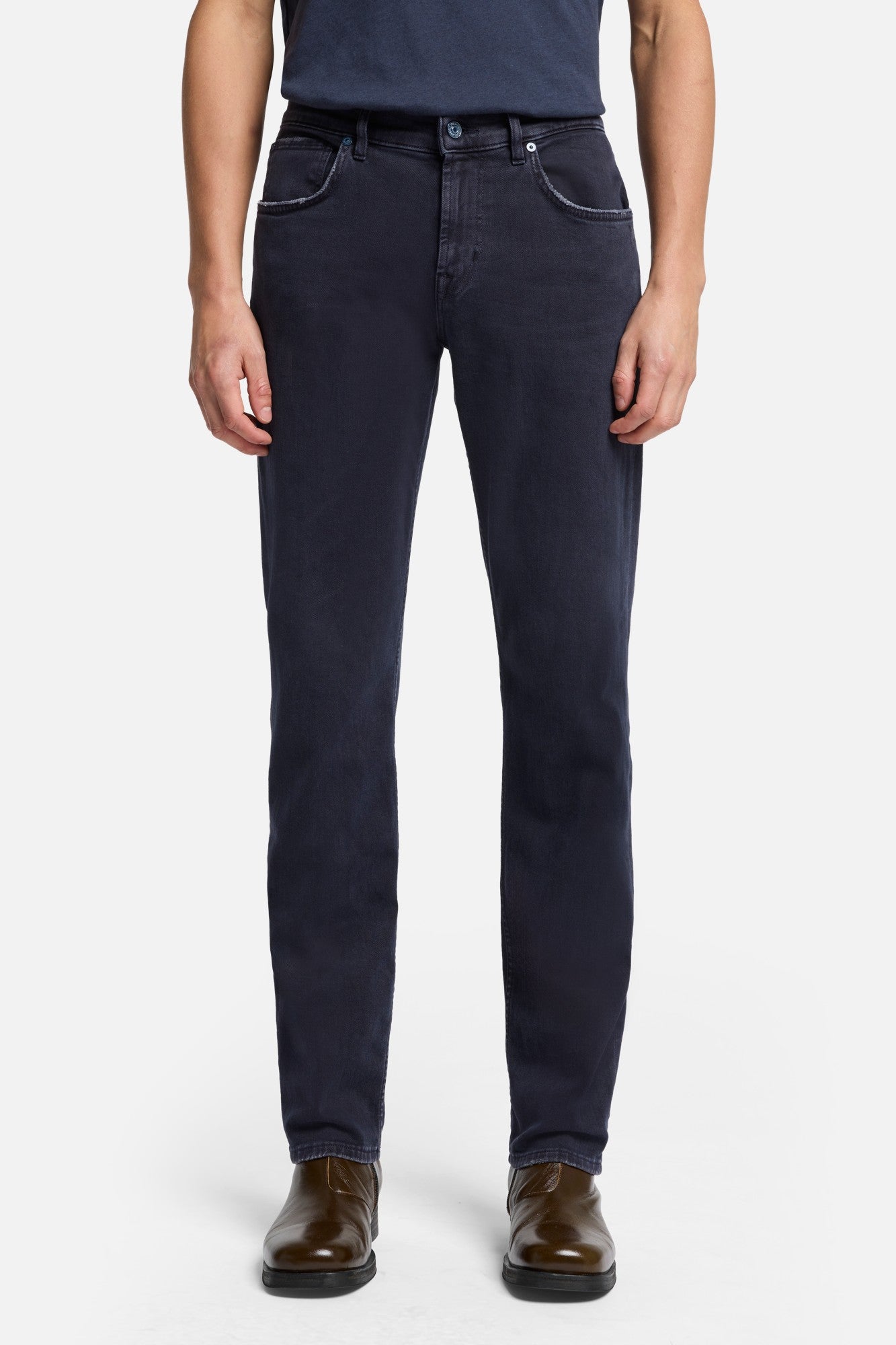 7-for-all-mankind-left-hand-slimmy-slim-jeans-navy image 3