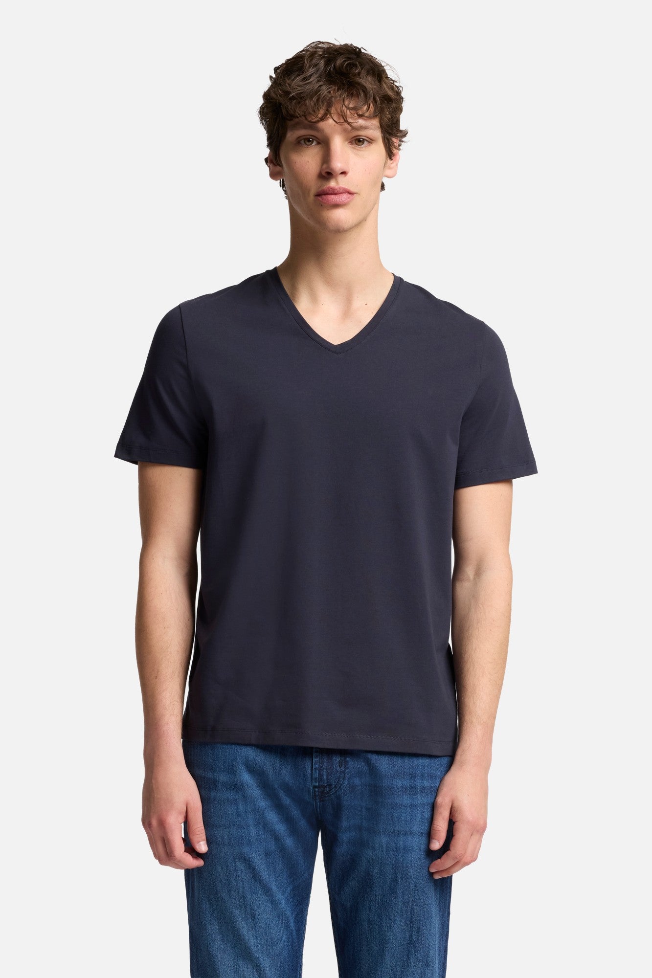 7-for-all-mankind-luxe-performance-v-neck-t-shirt-navy-herren image 3