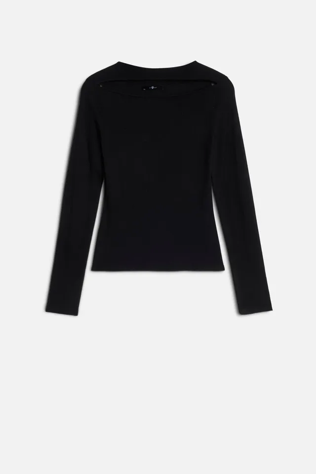 7-for-all-mankind-cashmere-blend-cutout-sweater-black-damen image 1