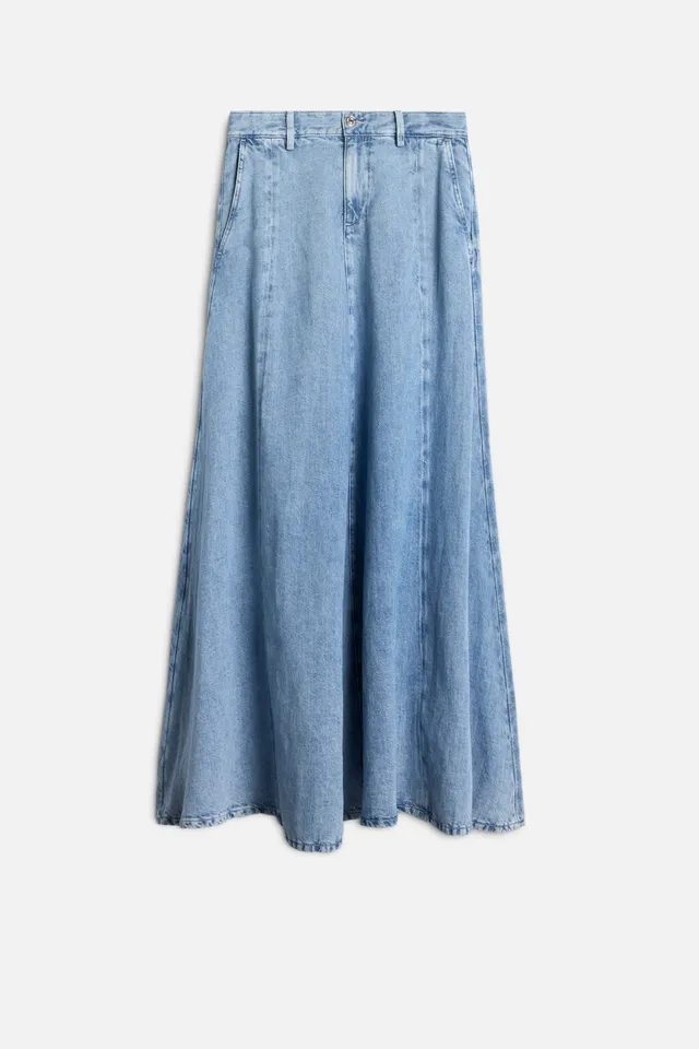 7-for-all-mankind-drama-skirt-indigo-linen-iris-maxirock image 1