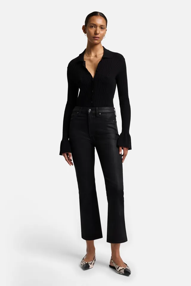 7-for-all-mankind-high-waist-slim-kick-coated-black image 1