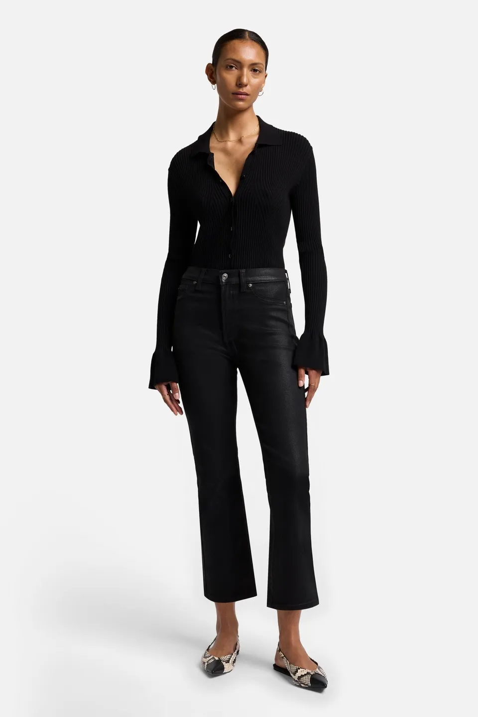 7-for-all-mankind-high-waist-slim-kick-coated-black image 1