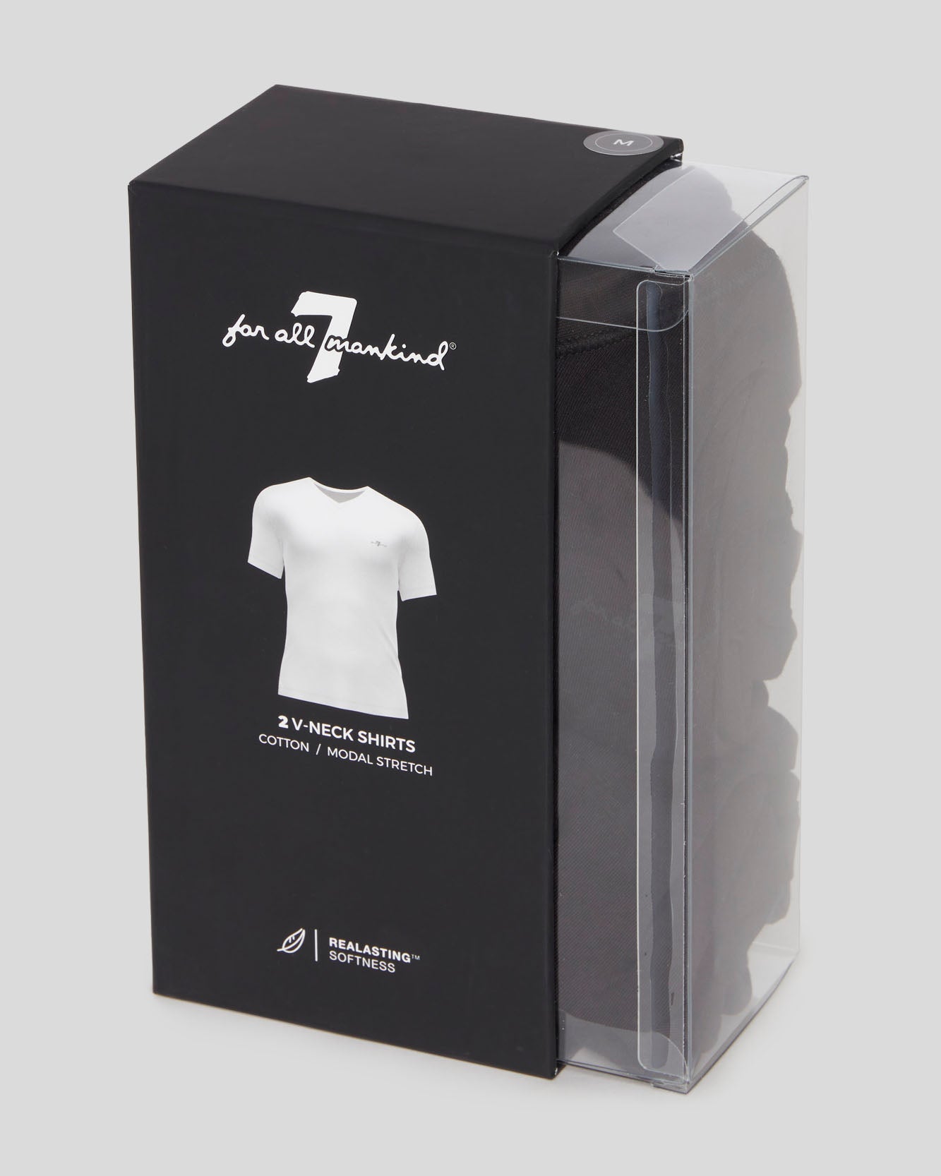7-for-all-mankind-v-neck-tee-2-pack-t-shirt-in-black image 2