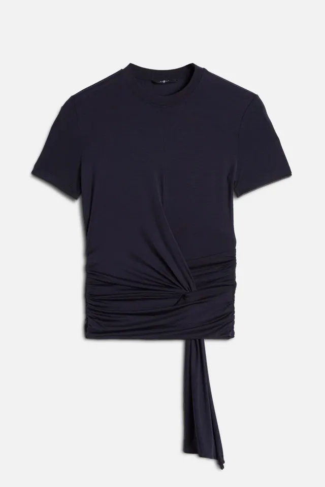 7-for-all-mankind-fitted-twist-tee-lyocell-navy-t-shirt image 1