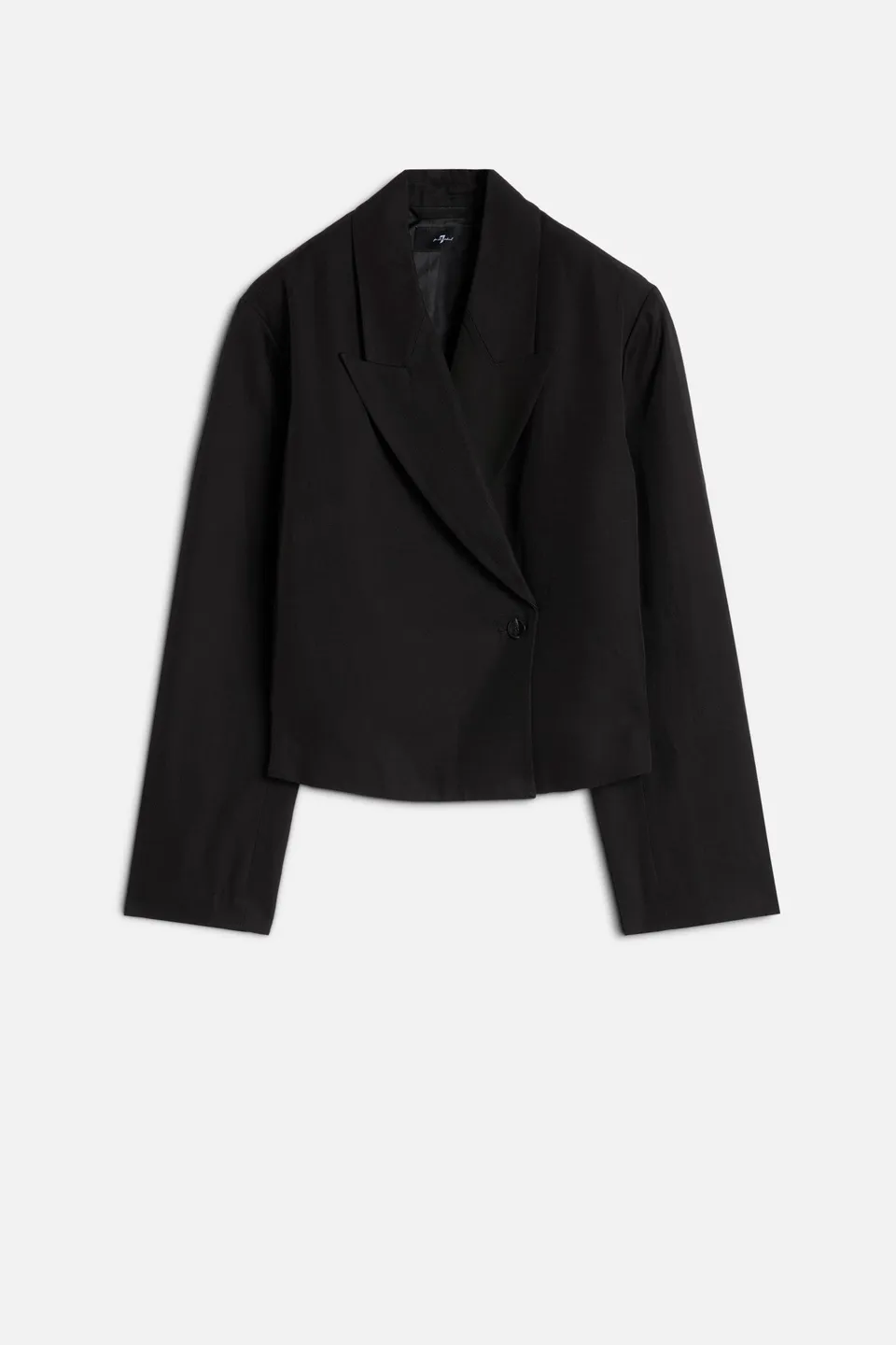7-for-all-mankind-cropped-leinen-blazer-schwarz-damen image 1