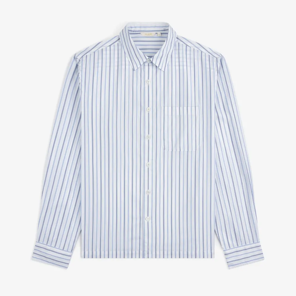 aim-leon-dore-poplin-casual-shirt-blau-gestreift image 1