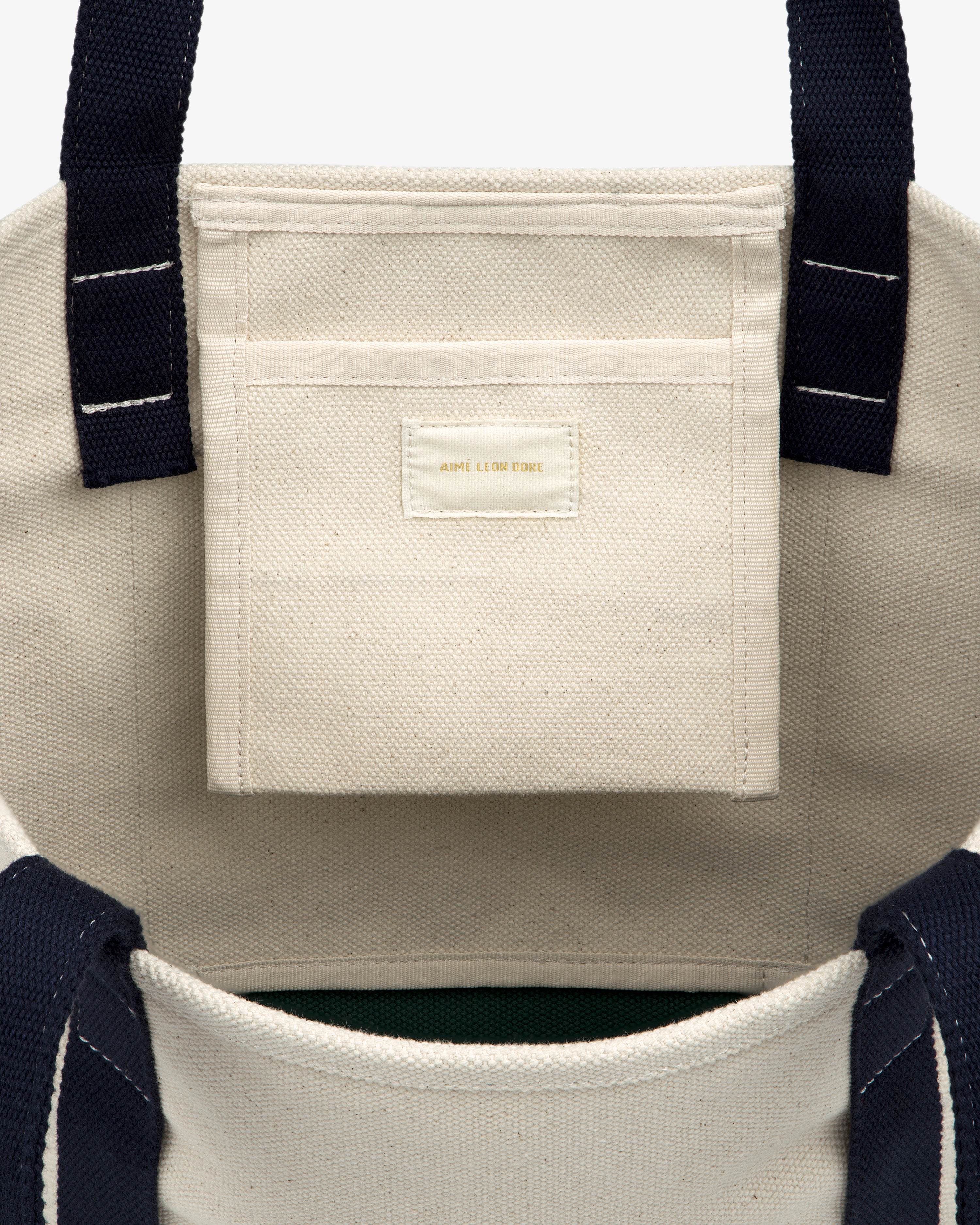 aim-leon-dore-small-crest-contrast-tote-bag-canvas-tasche-cream image 5