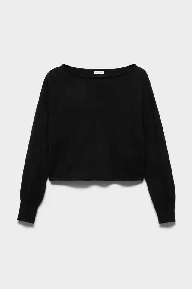 7-for-all-mankind-boat-neck-cropped-sweater-wool-eclipse-damen image 1