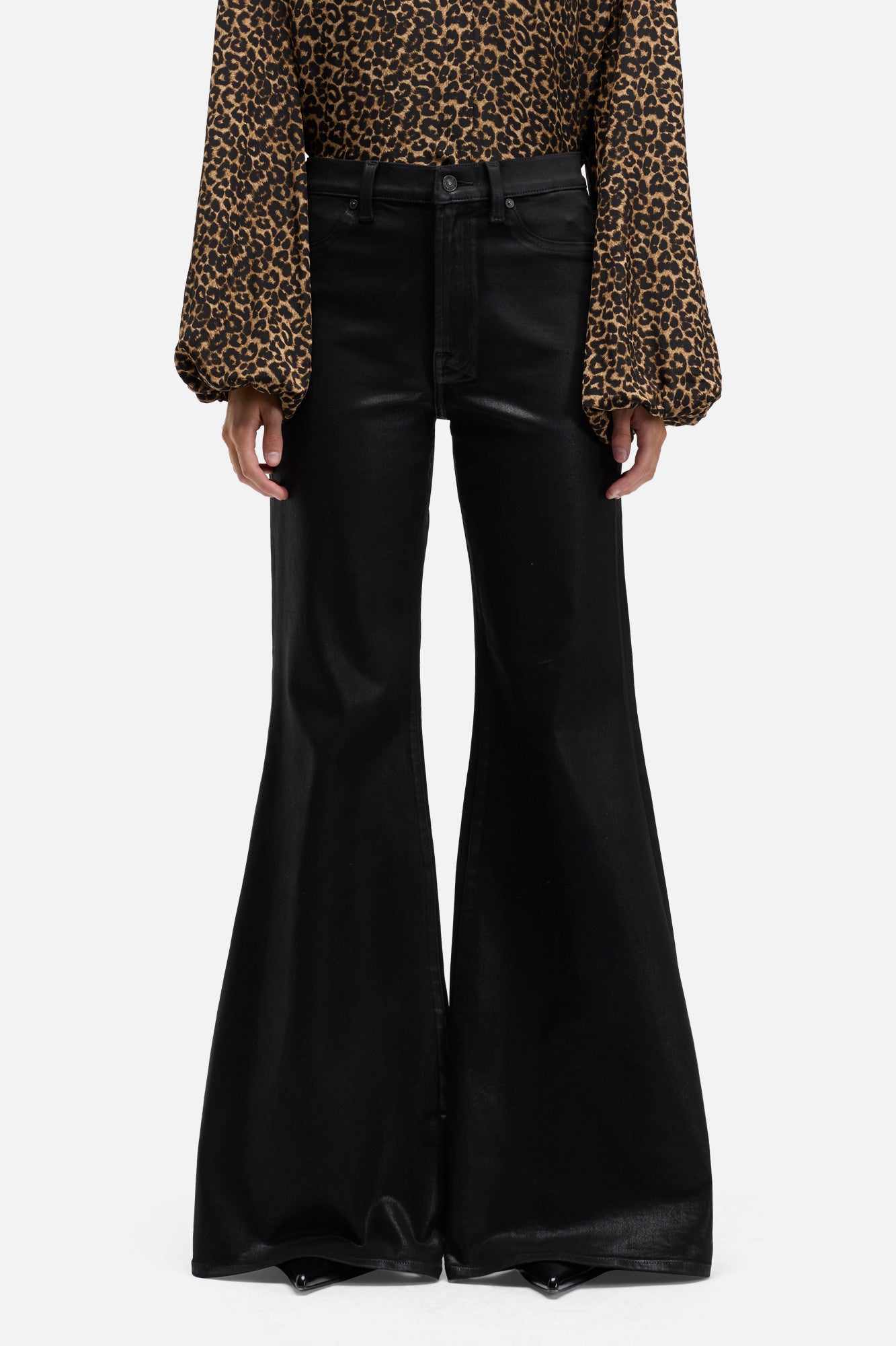 7-for-all-mankind-retro-flare-jeans-coated-slim-illusion-black image 3