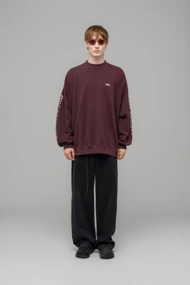 032c-oversized-crewneck-metallic-print-terry-stone-washed image 1