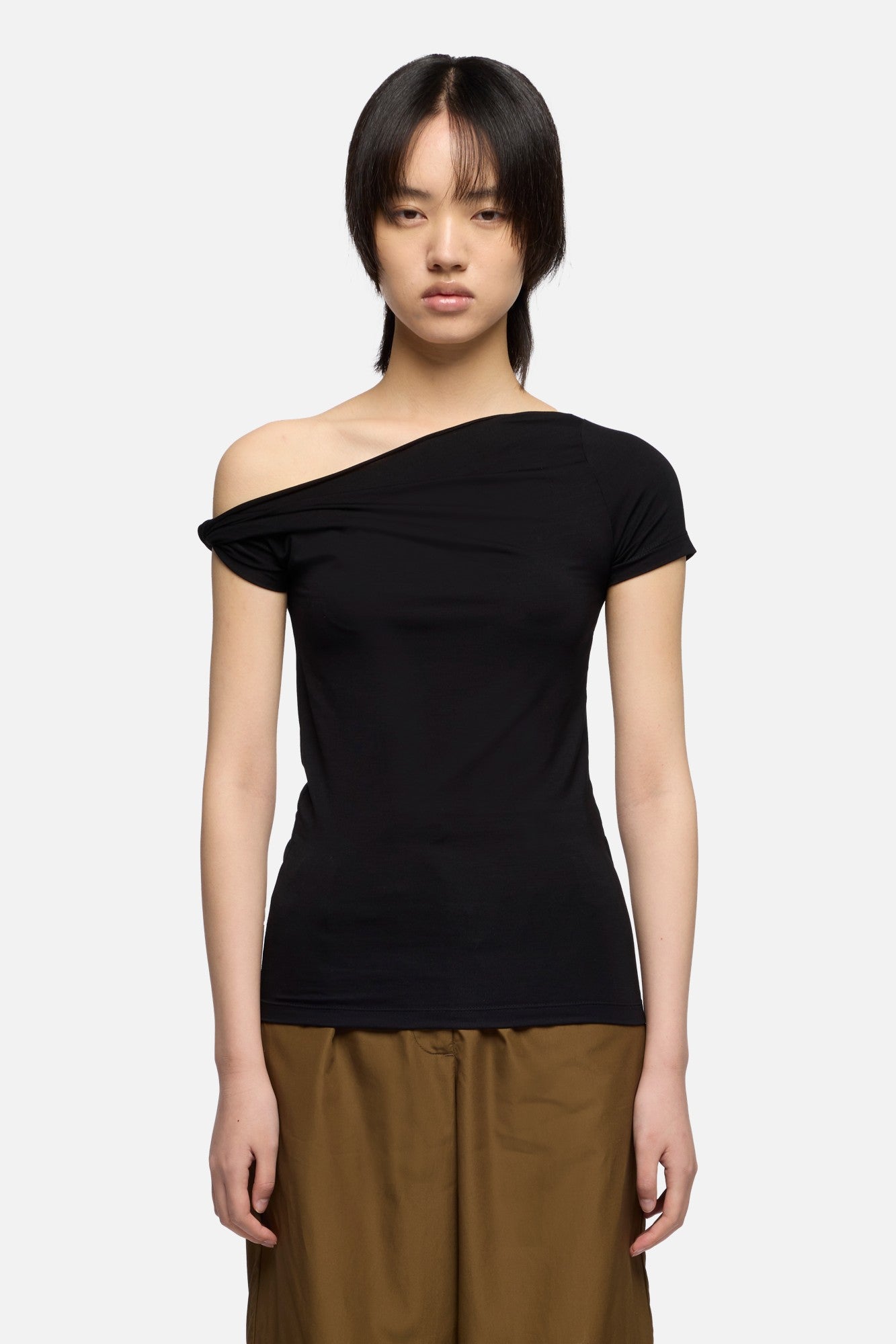 7-for-all-mankind-twisted-shoulder-tee-lyocell-black-damen-top image 3