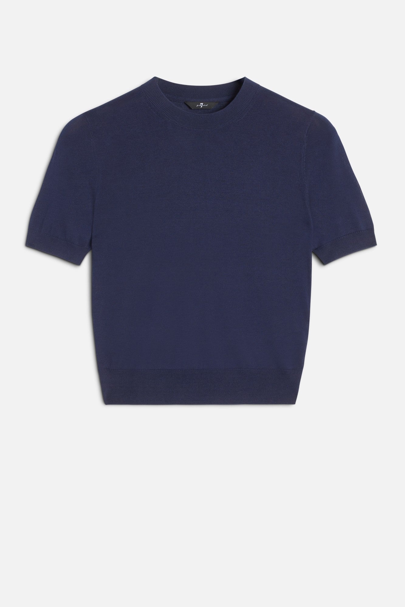 7-for-all-mankind-silk-blend-kurzarm-pullover-navy-damen image 1