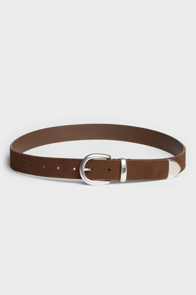 7-for-all-mankind-metal-loop-suede-g-rtel-chocolate-italienisches-veloursleder image 1
