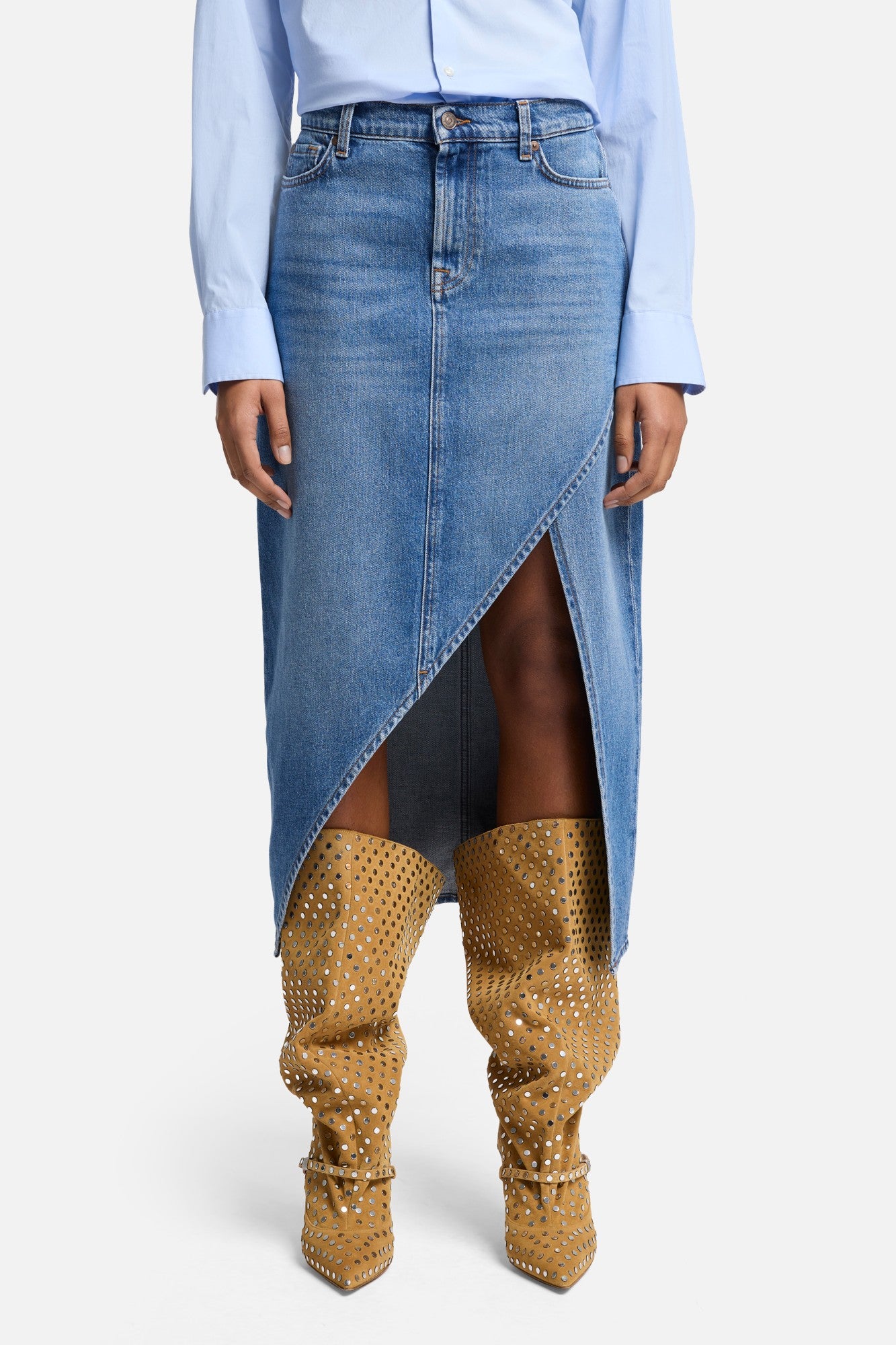 7-for-all-mankind-libby-denim-slit-skirt-jeansrock-in-weekend image 3