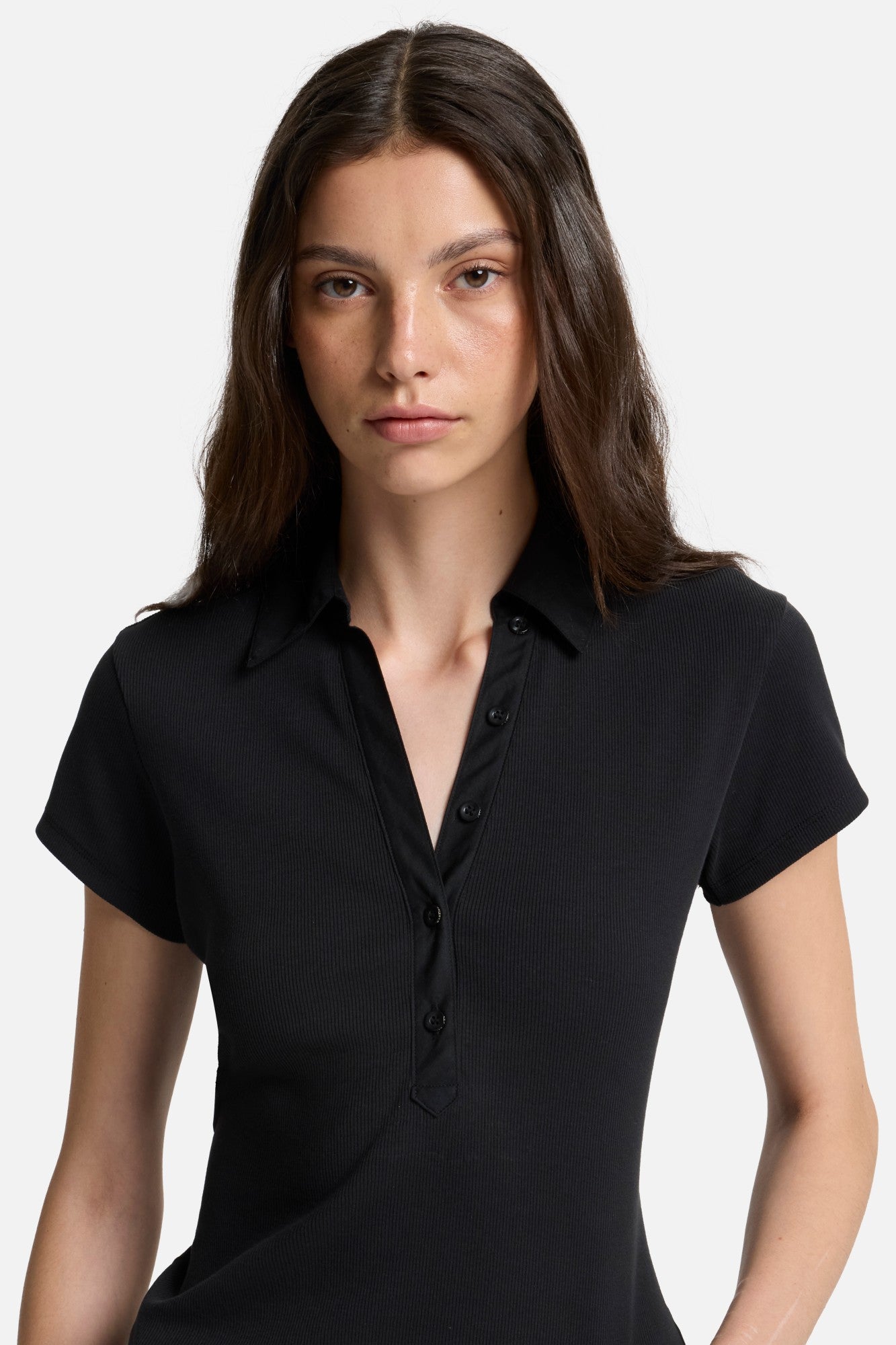 7-for-all-mankind-ribbed-henley-polo-black-top image 4