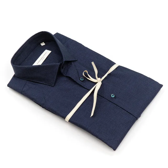 alessandro-lamura-camicia-hemd-nachtblau-microdesign image 1