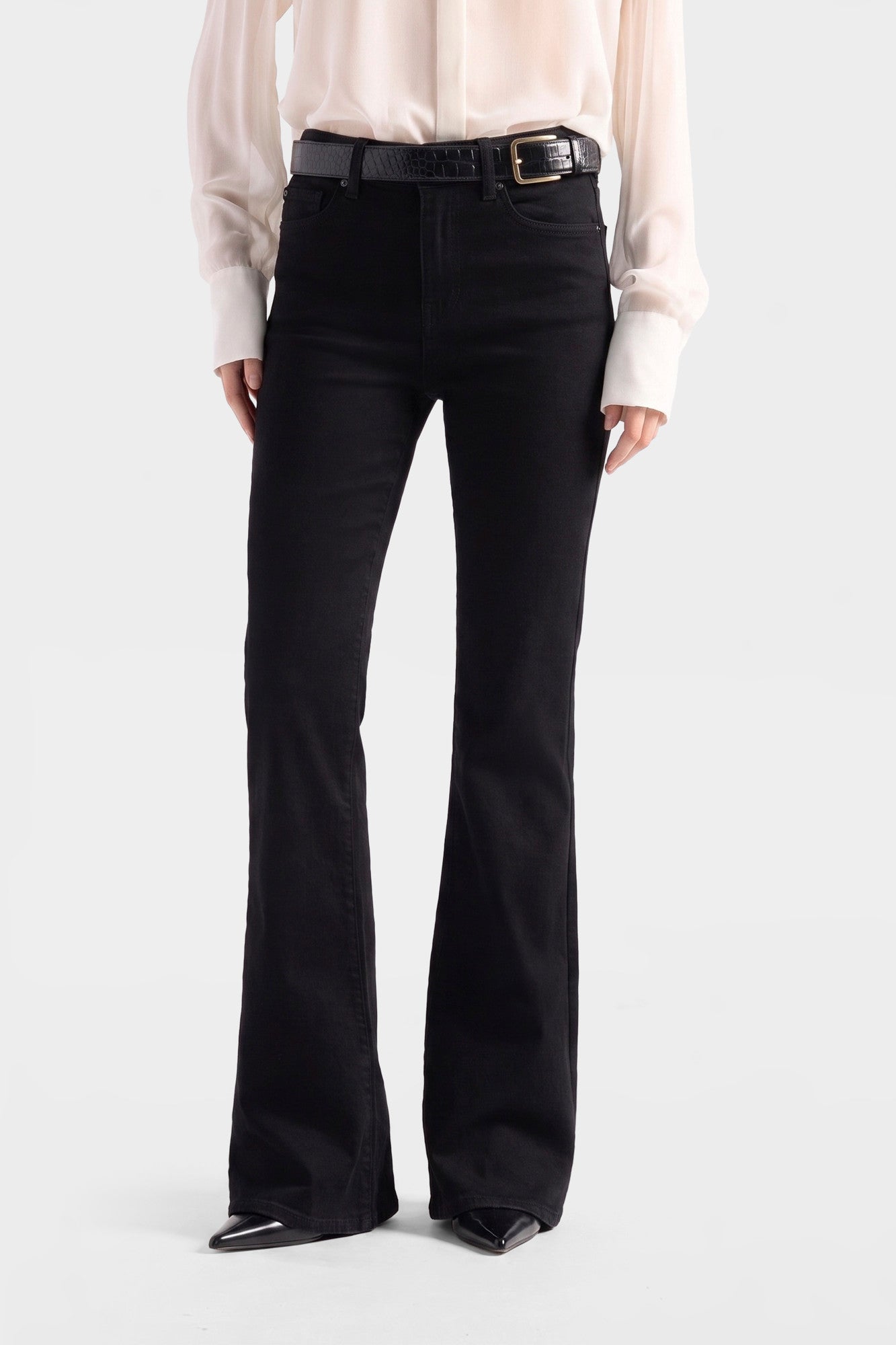7-for-all-mankind-lisha-slim-illusion-soho-night-damen-flare-jeans-schwarz image 3