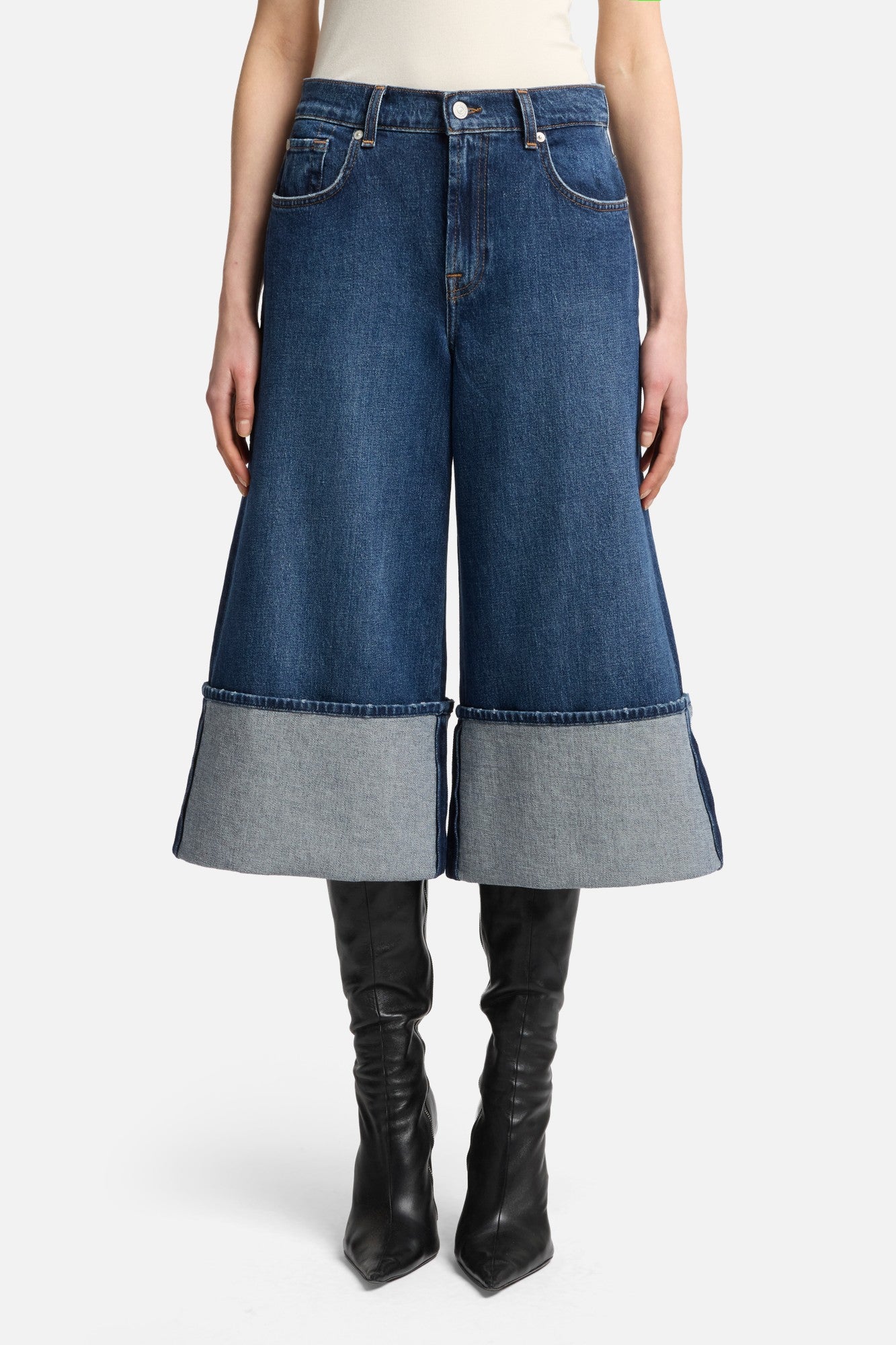 7-for-all-mankind-mankind-cuffed-denim-culotte-radar-damen image 3