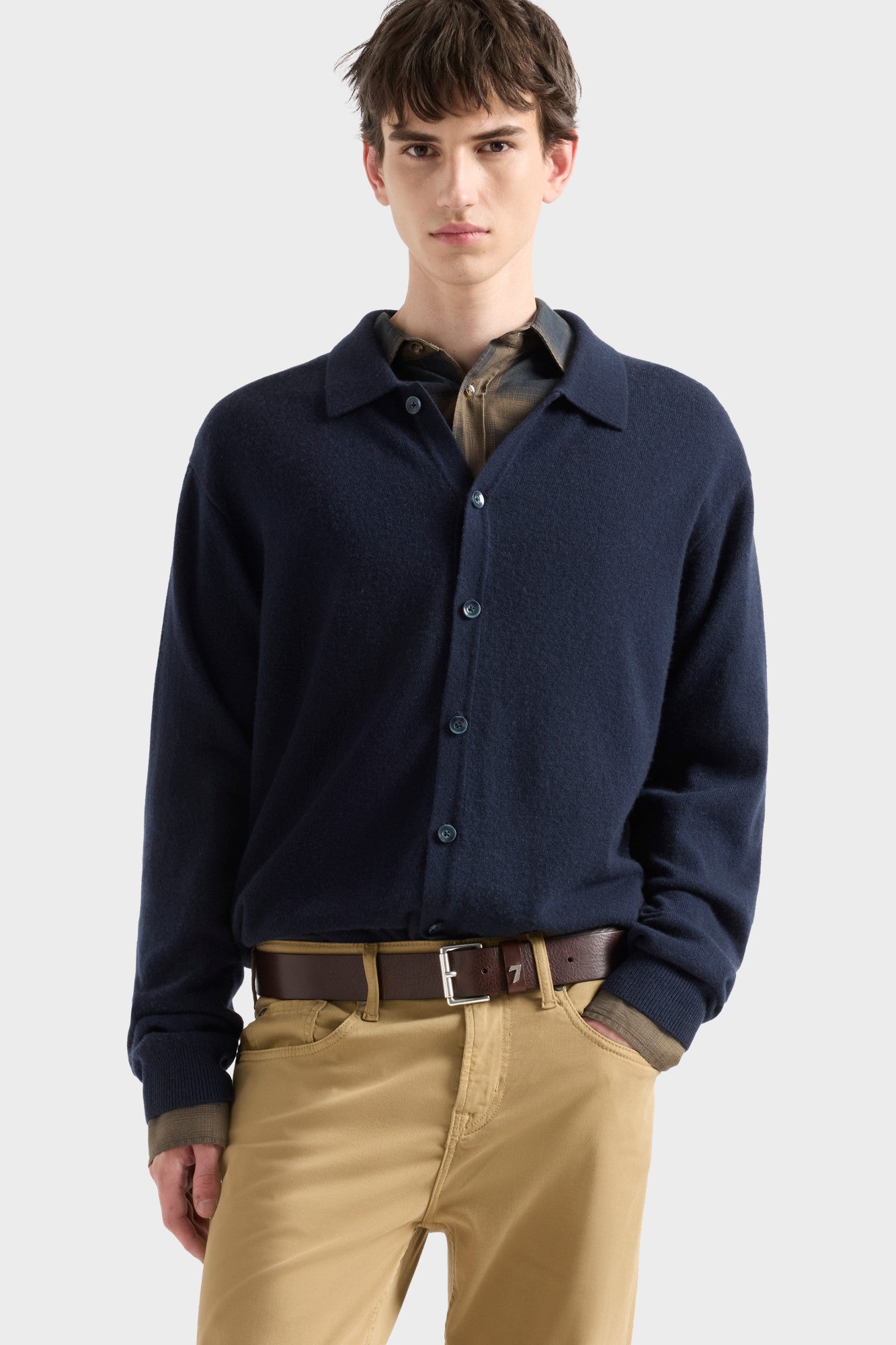 7-for-all-mankind-button-polo-strick-cardigan-cashmere-midnight-herren image 3