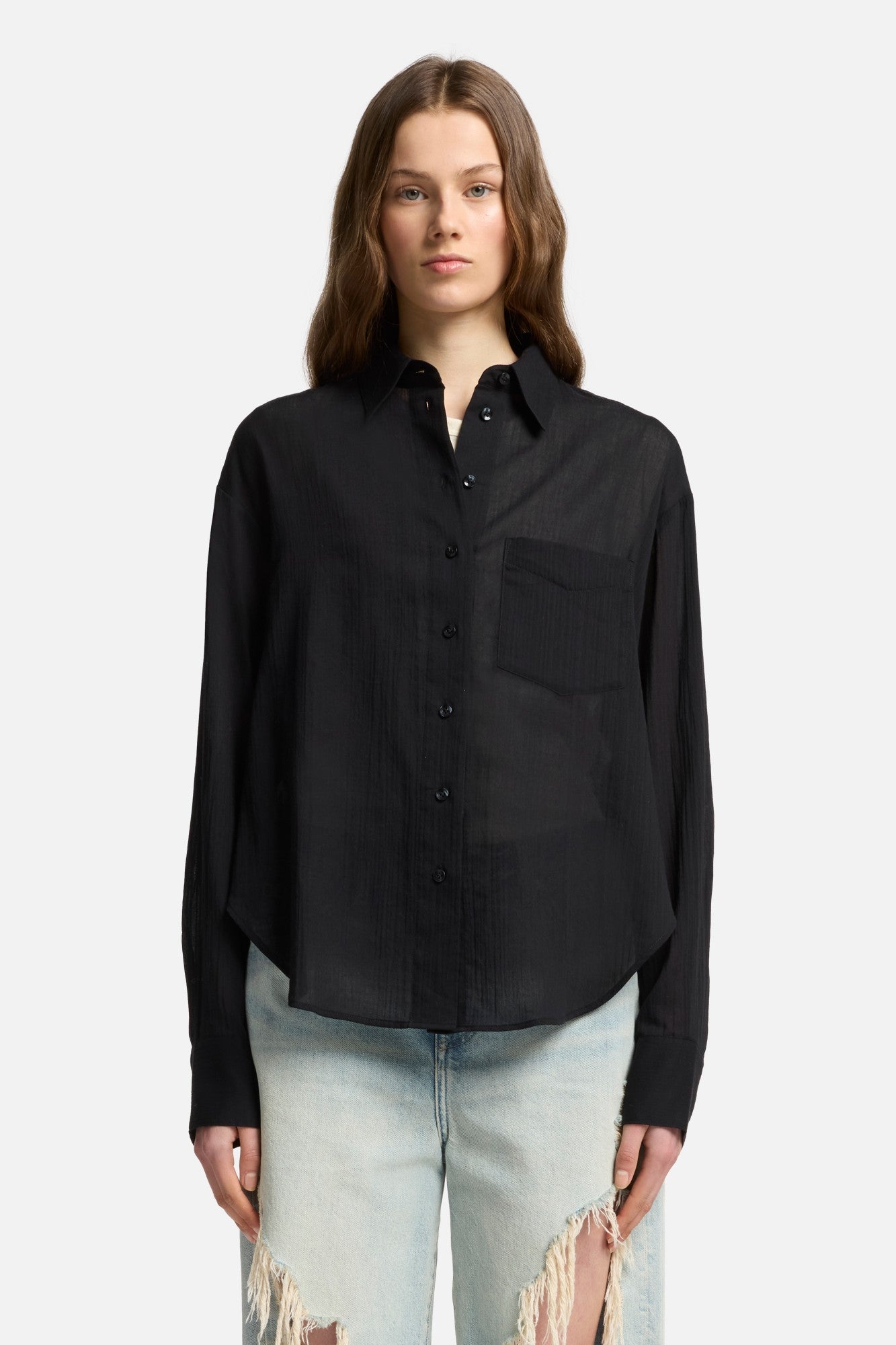 7-for-all-mankind-oversize-button-down-damen-bluse-schwarz image 3