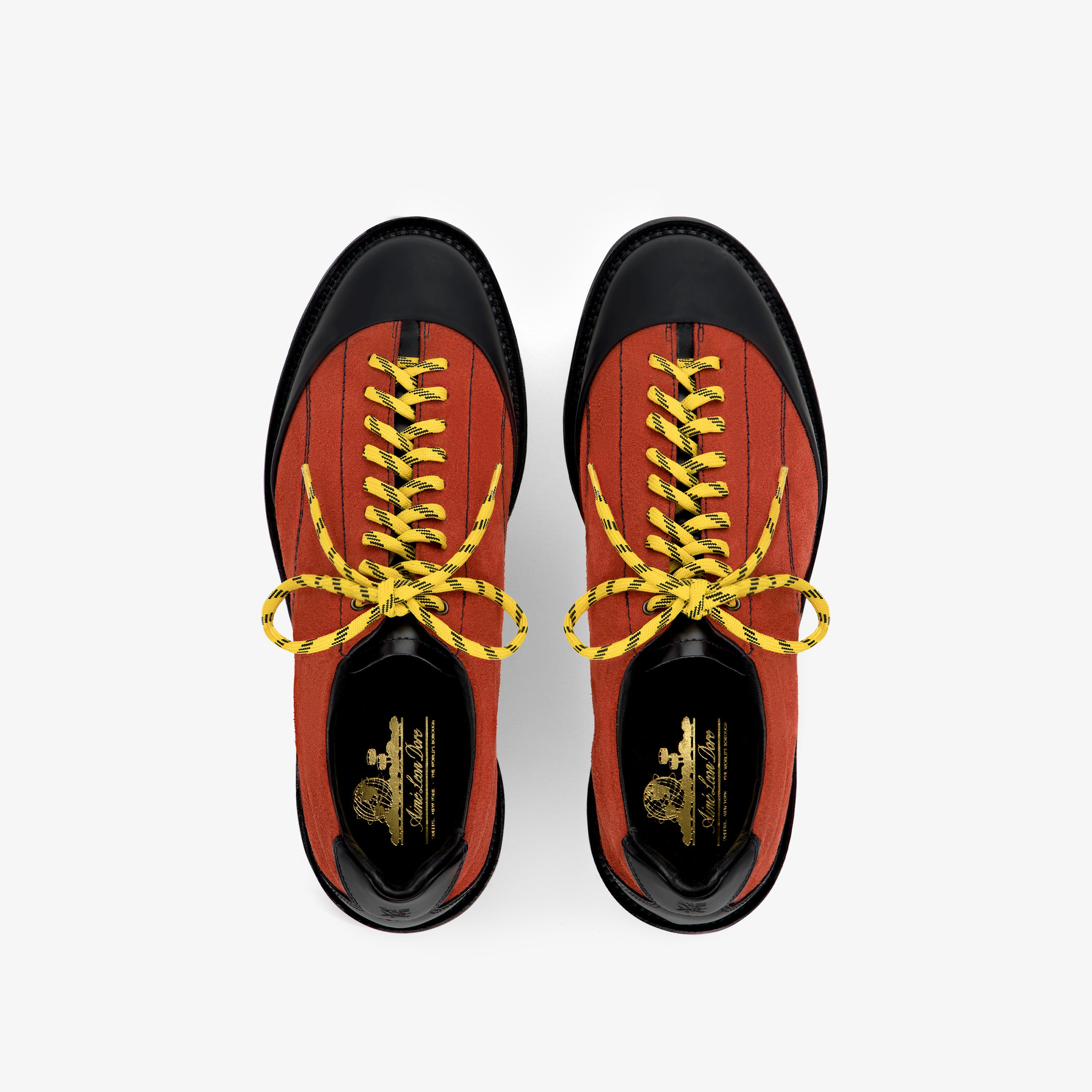 aim-leon-dore-suede-derby-hiker-rote-veloursleder-boots-vibram image 1