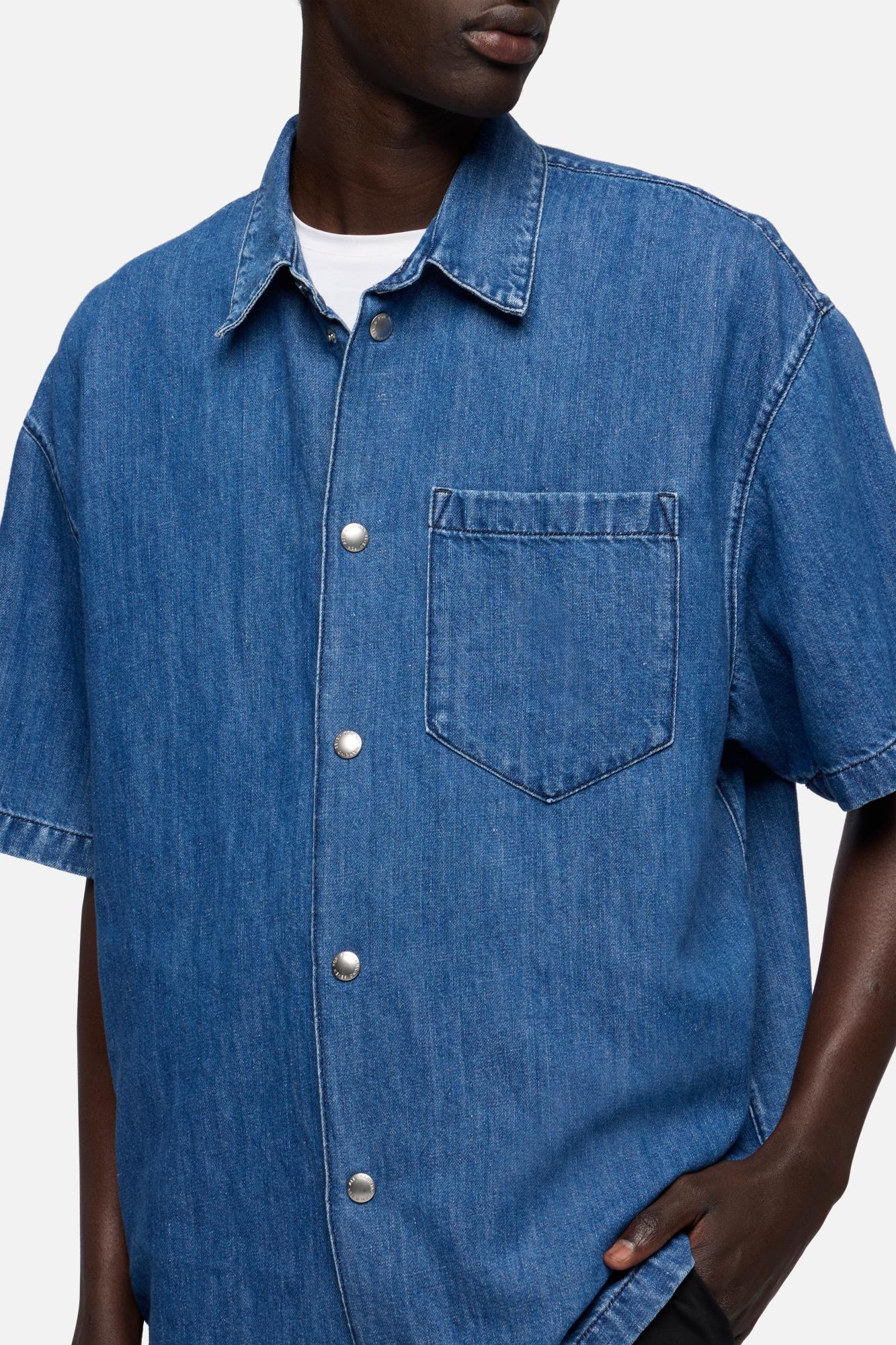7-for-all-mankind-short-sleeve-denim-overshirt-indigo-linen-cloudbreak-herren image 4
