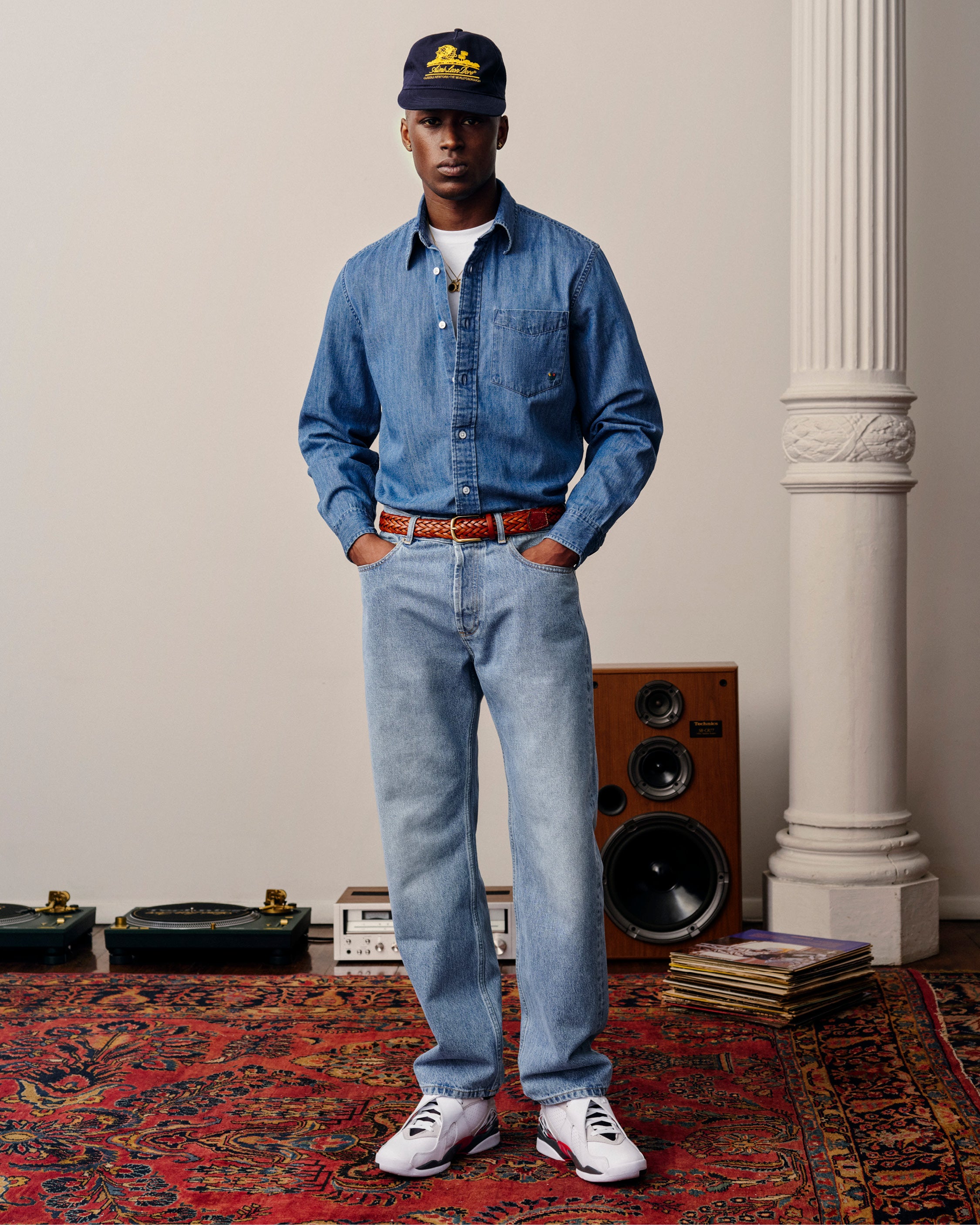 aim-leon-dore-crest-chambray-hemd-blau-regular-fit-2 image 3