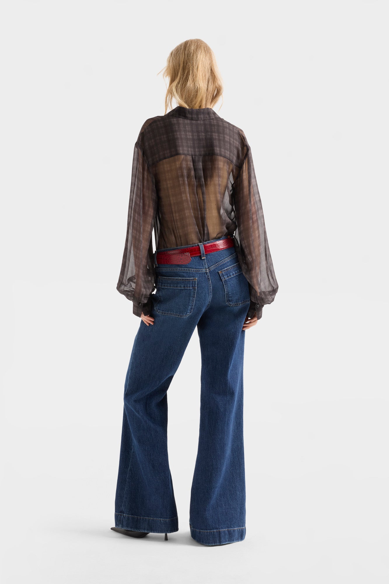 7-for-all-mankind-balloon-sleeve-shirt-shadow-check-damen-bluse image 5