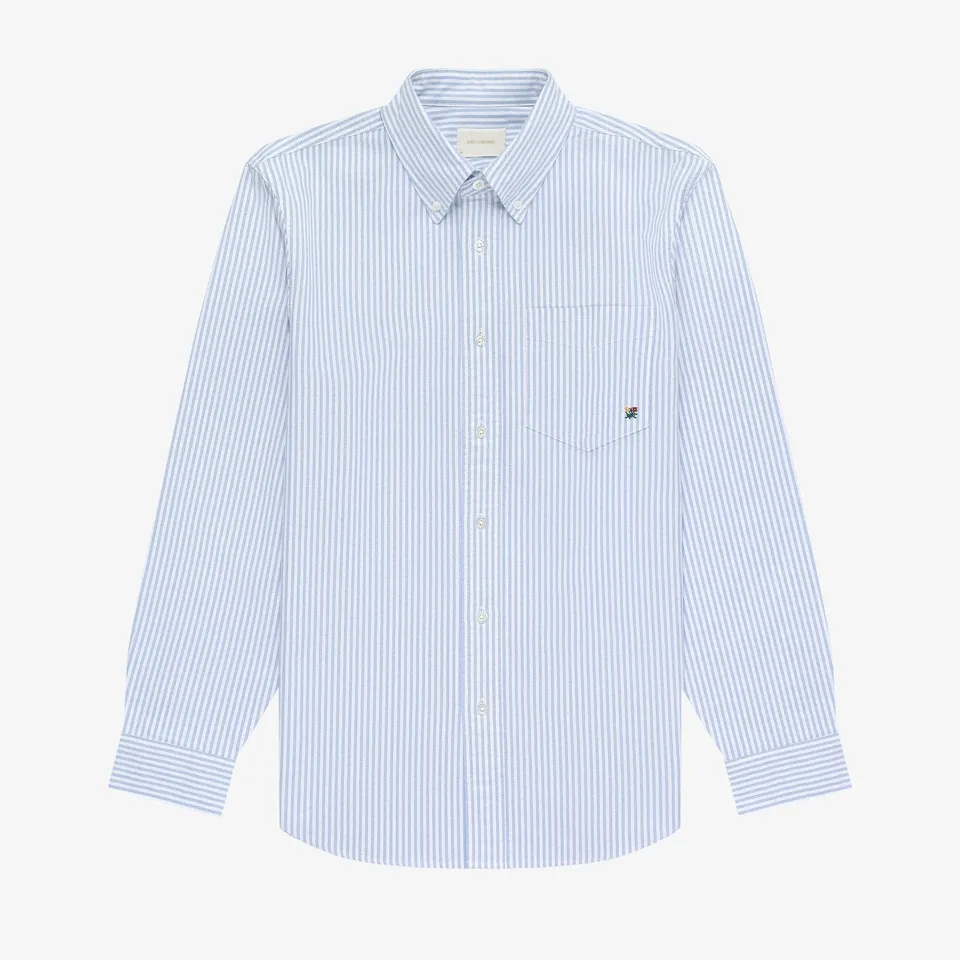 aim-leon-dore-striped-crest-oxford-hemd-blau-weiss image 1
