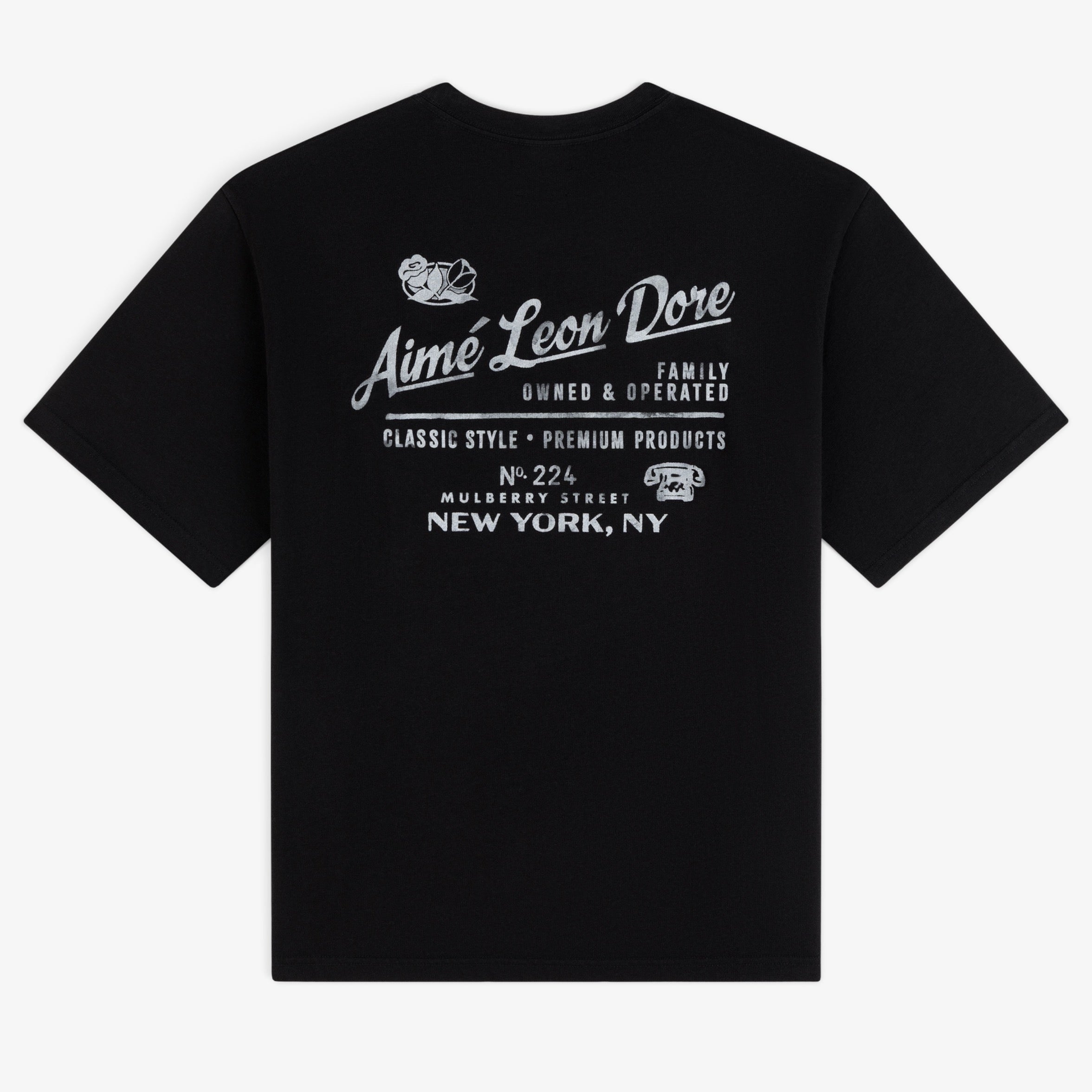 aim-leon-dore-neighborhood-tee-boxy-fit-t-shirt-schwarz image 1