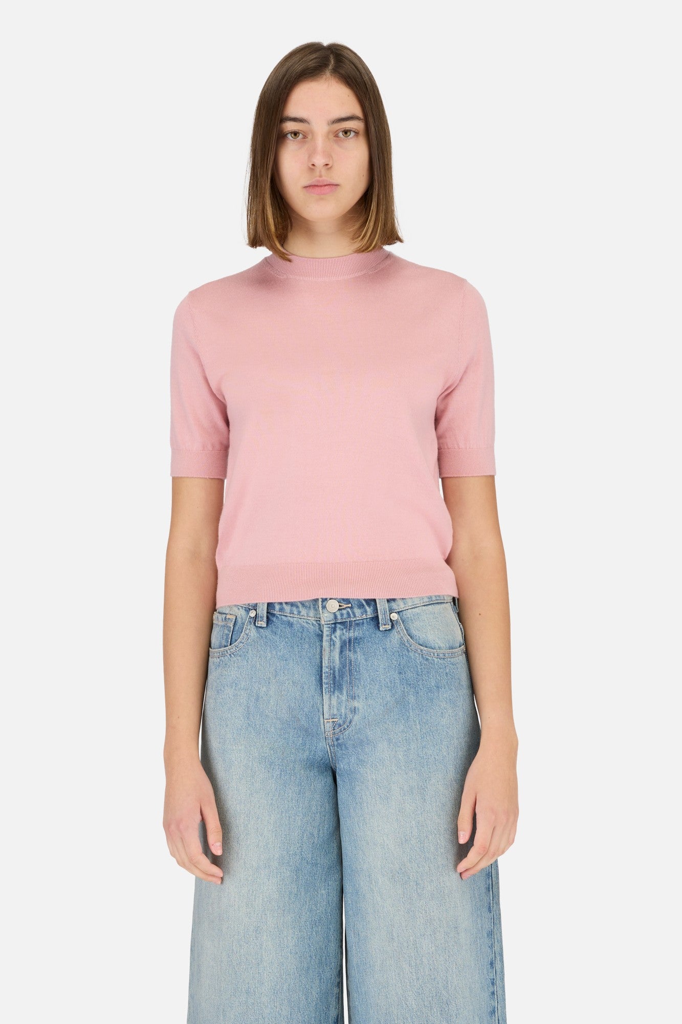7-for-all-mankind-wool-kurzarm-pullover-pink image 3