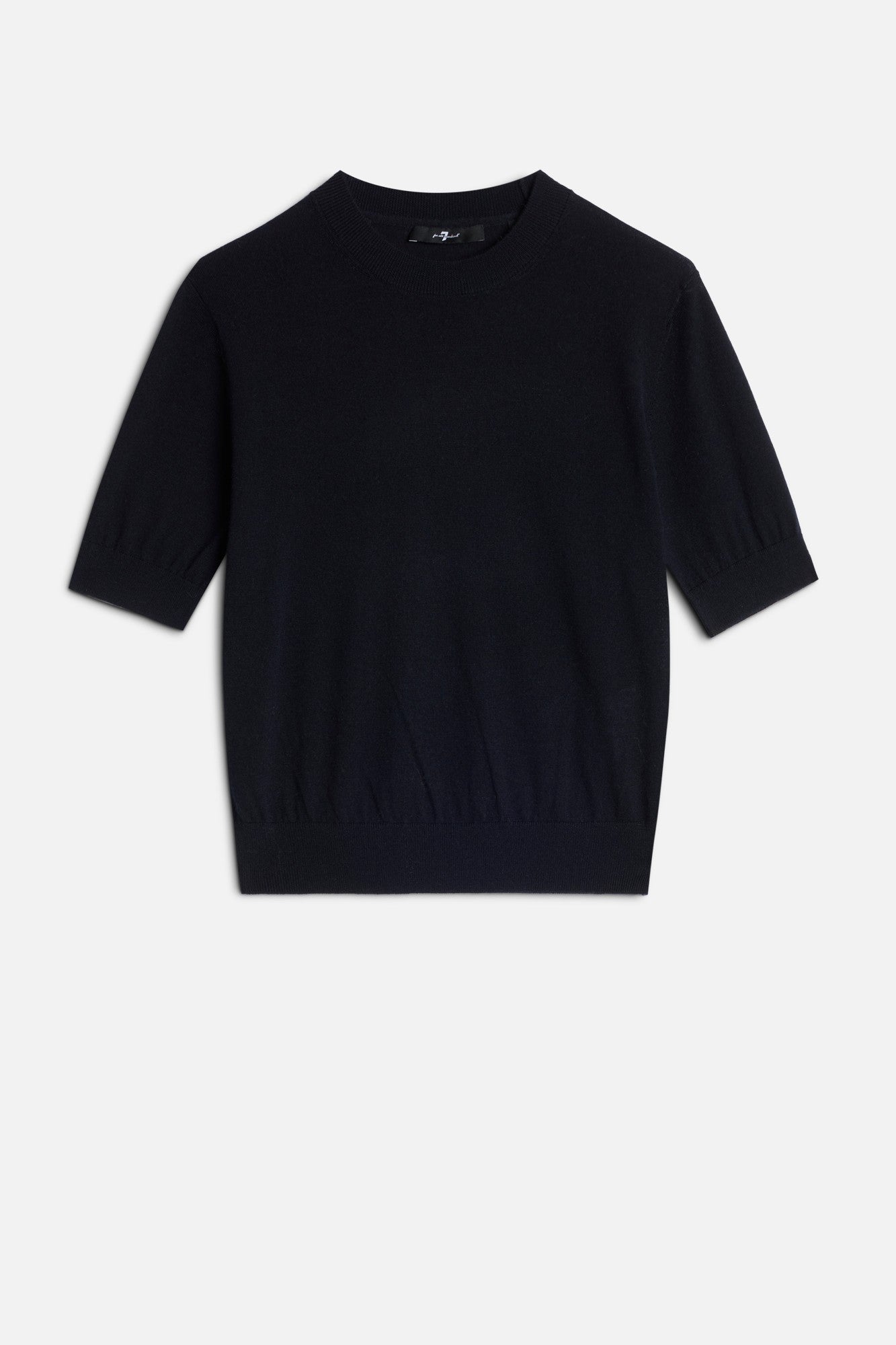 7-for-all-mankind-damen-wollpullover-kurzarm-schwarz image 1