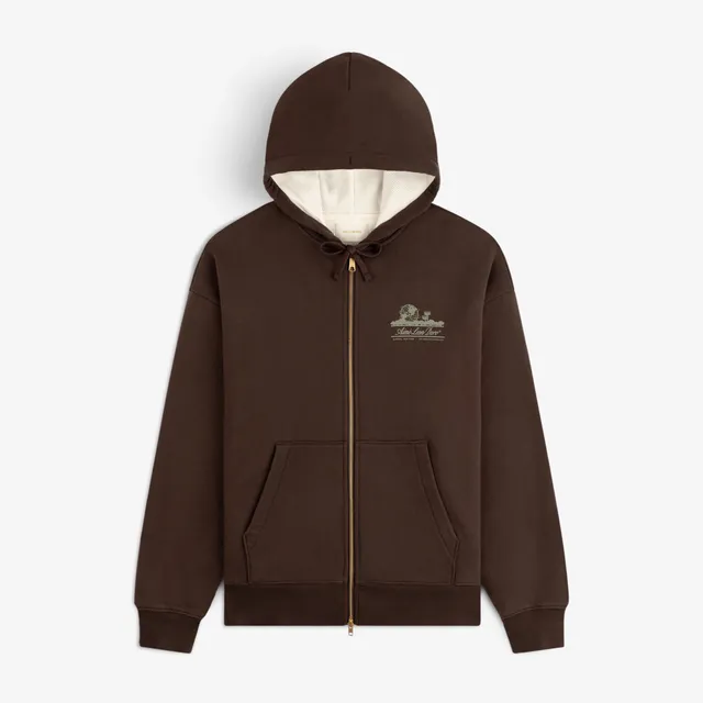 aim-leon-dore-unisphere-waffle-lined-full-zip-hoodie-braun image 1