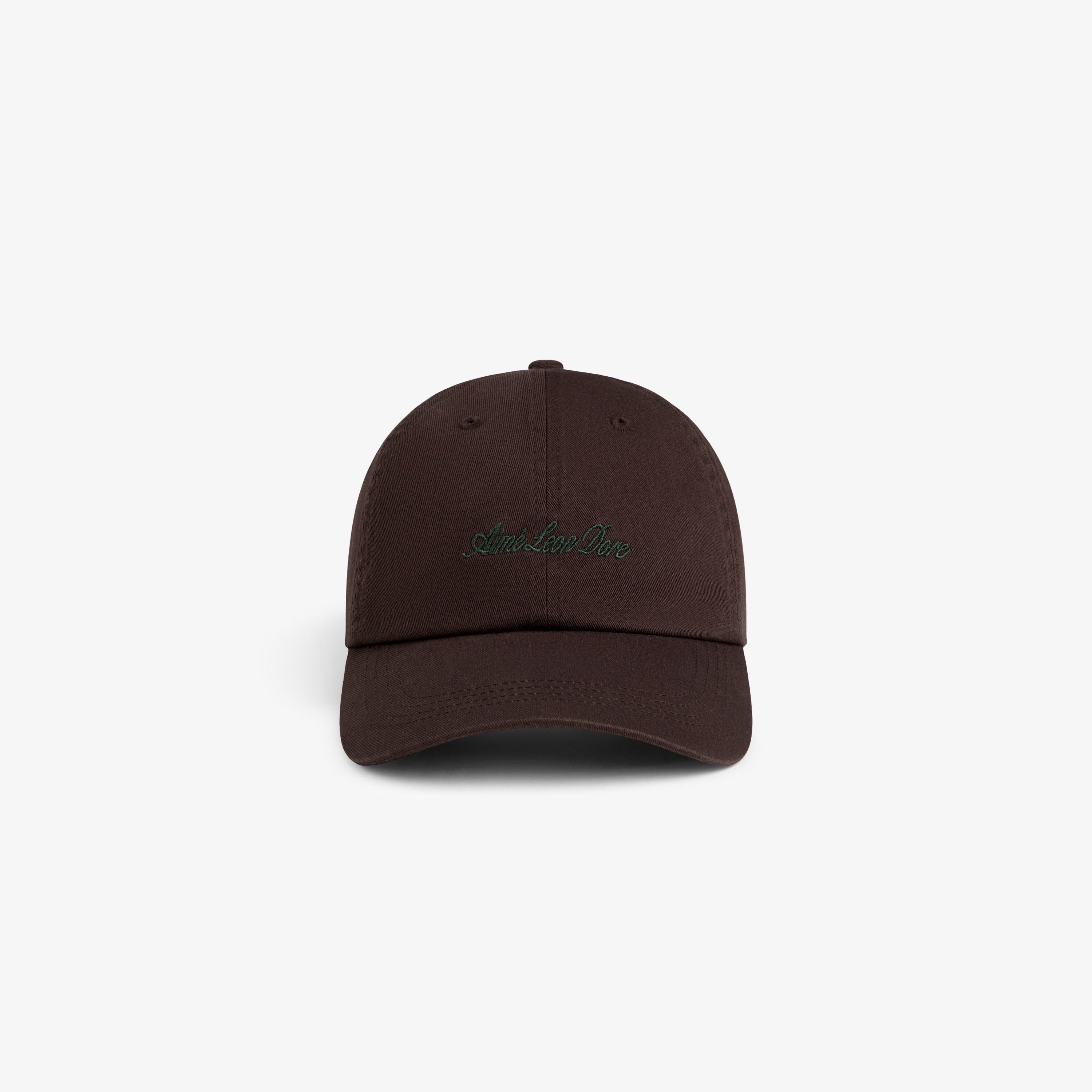 aim-leon-dore-washed-script-chino-hat-braun-6-panel-strapback image 1