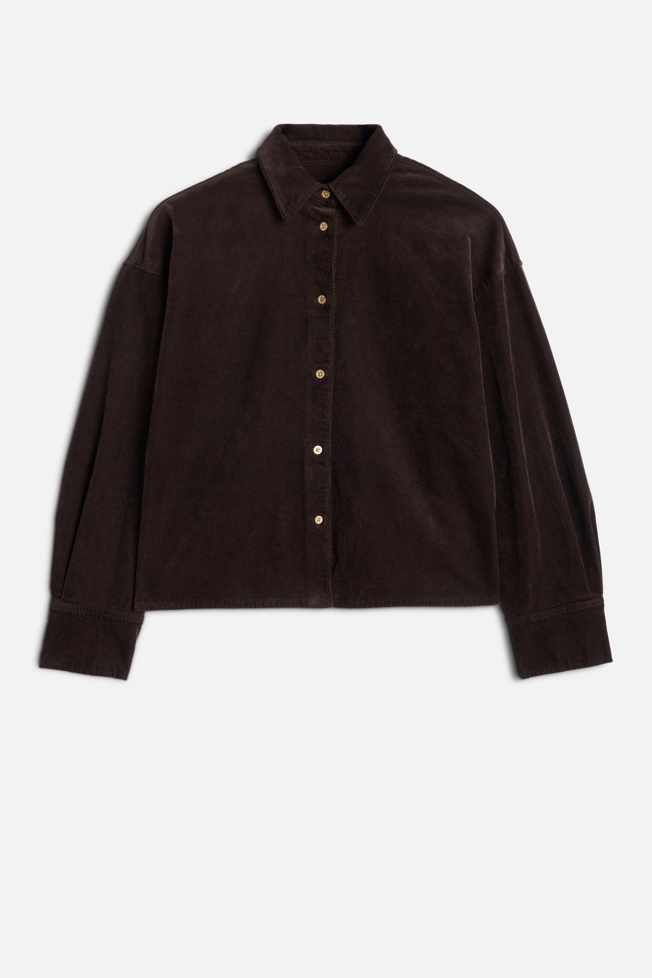 7-for-all-mankind-corduroy-nina-cropped-shirt-bluse-in-coffee-bean image 1