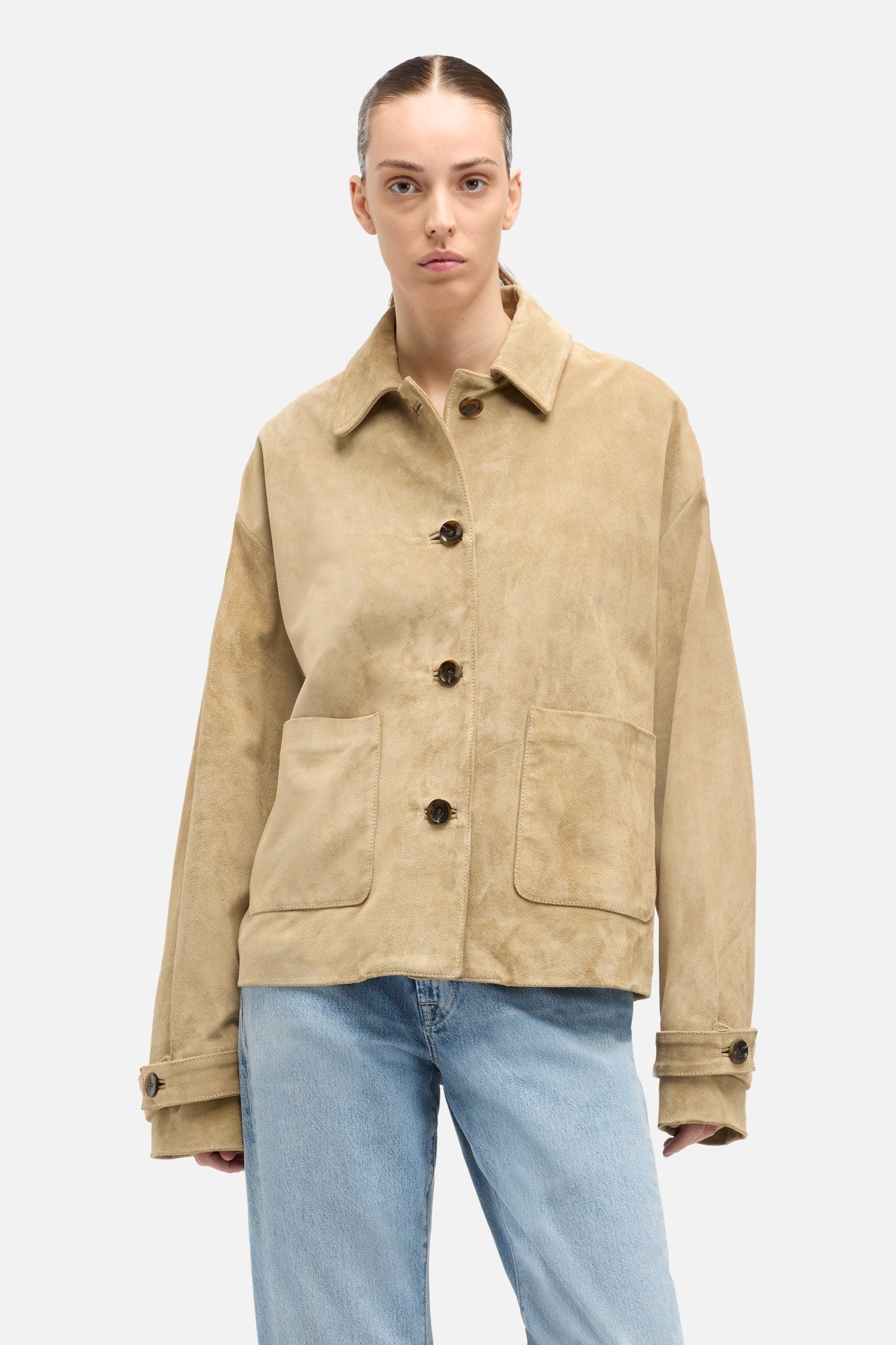 7-for-all-mankind-suede-cropped-chore-jacket-safari image 3