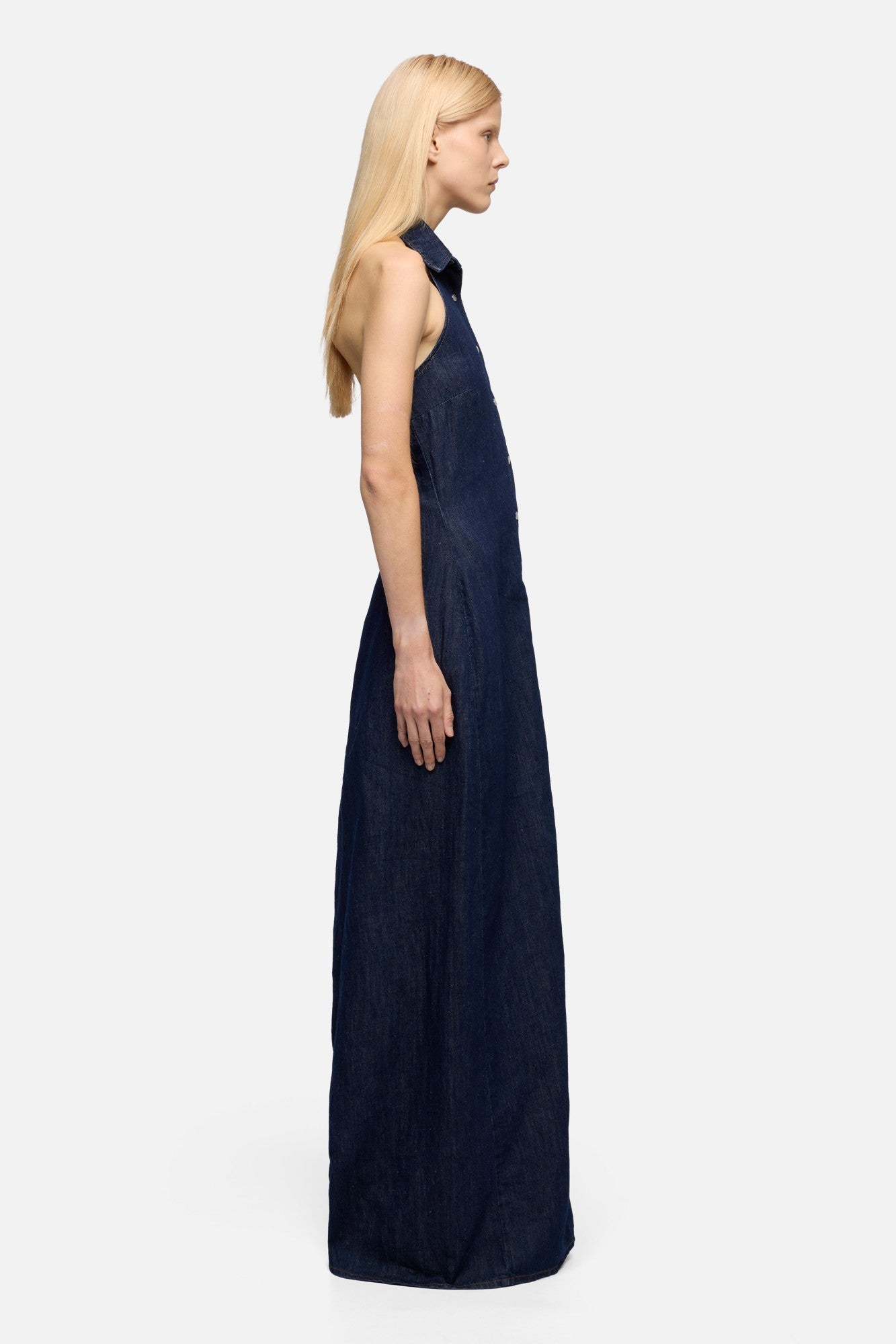 7-for-all-mankind-halter-maxi-dress-indigo-linen-blossom-damen image 6