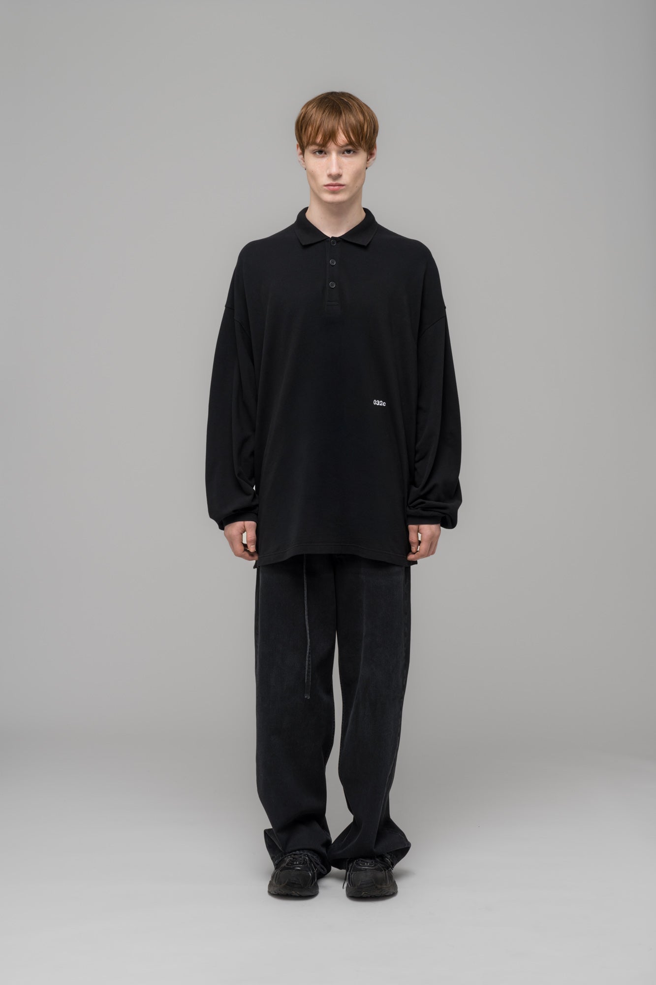 032c-speed-devil-langarm-polo-herren-washed-black-bio-baumwolle image 1