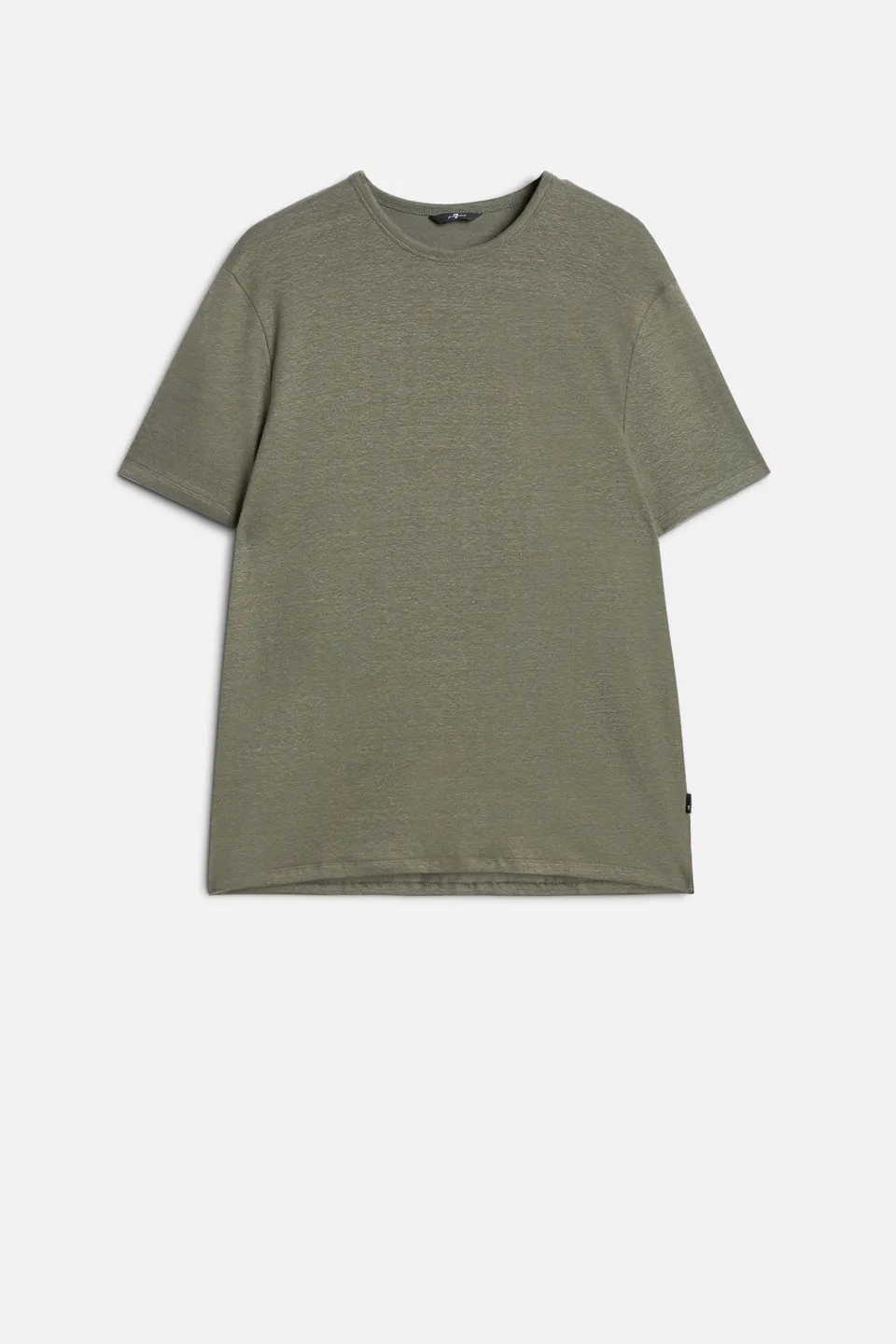 7-for-all-mankind-tee-t-shirt-linen-blend-army-herren image 1