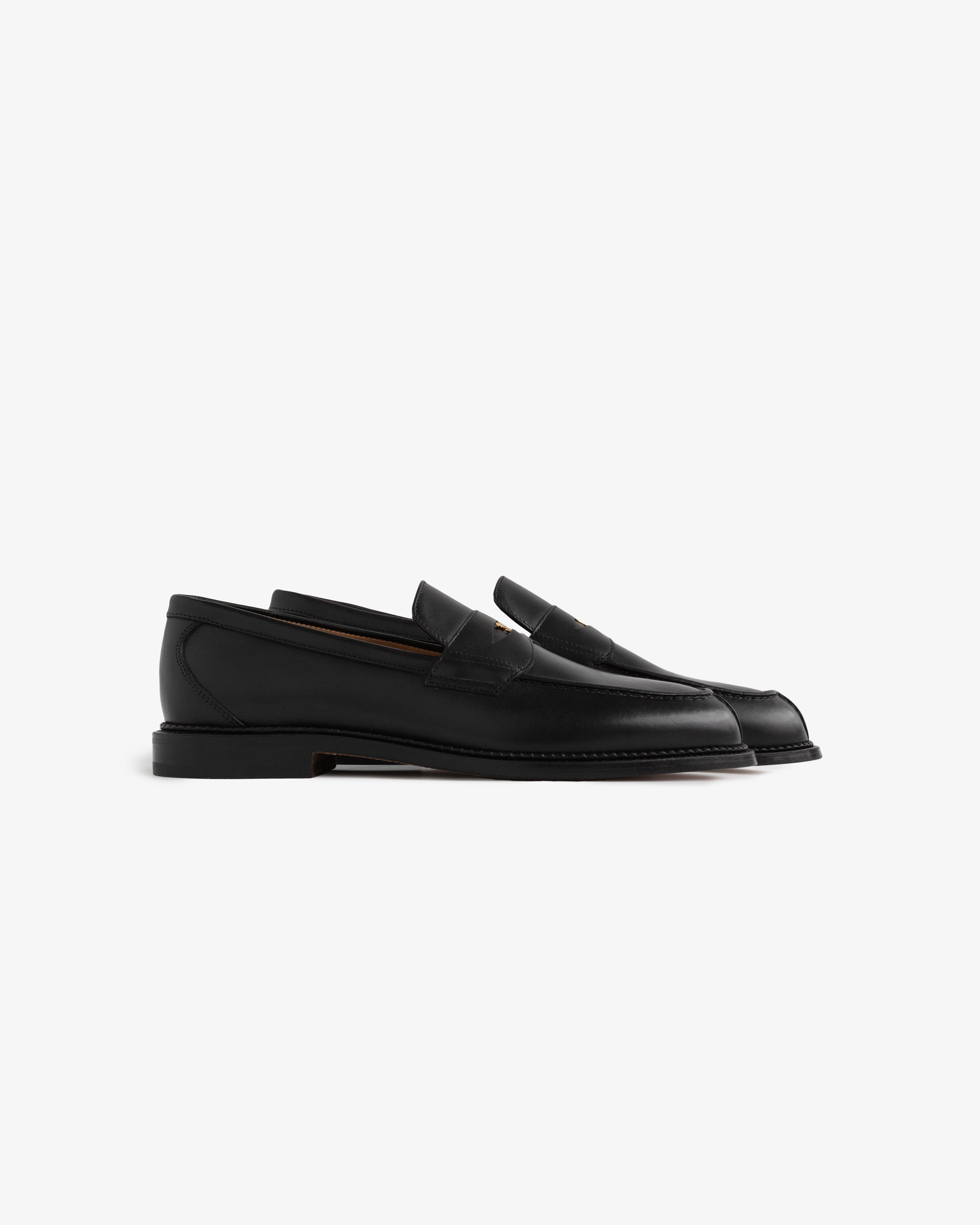 aim-leon-dore-queens-crest-loafer-black-penny-loafer-aus-vollleder image 3