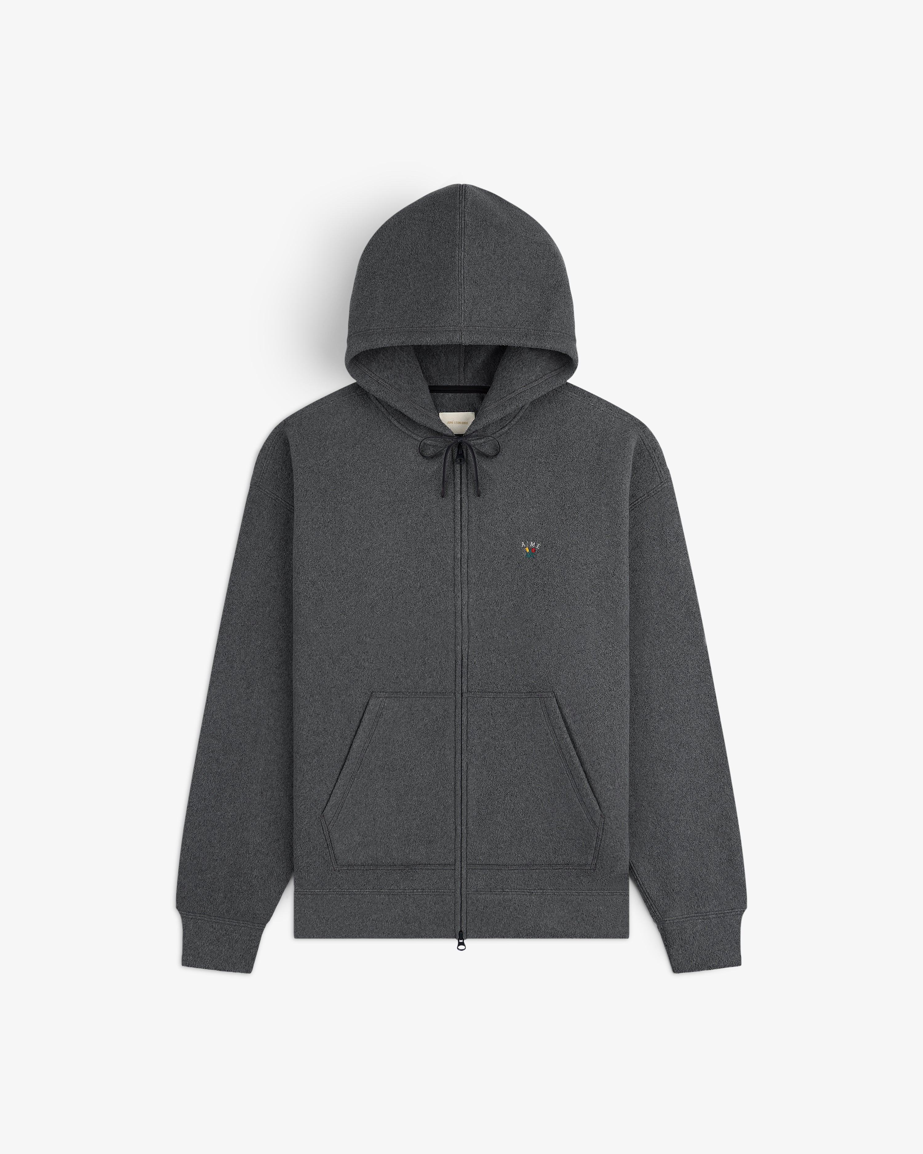 aim-leon-dore-crest-fleece-full-zip-hoodie-grau image 2