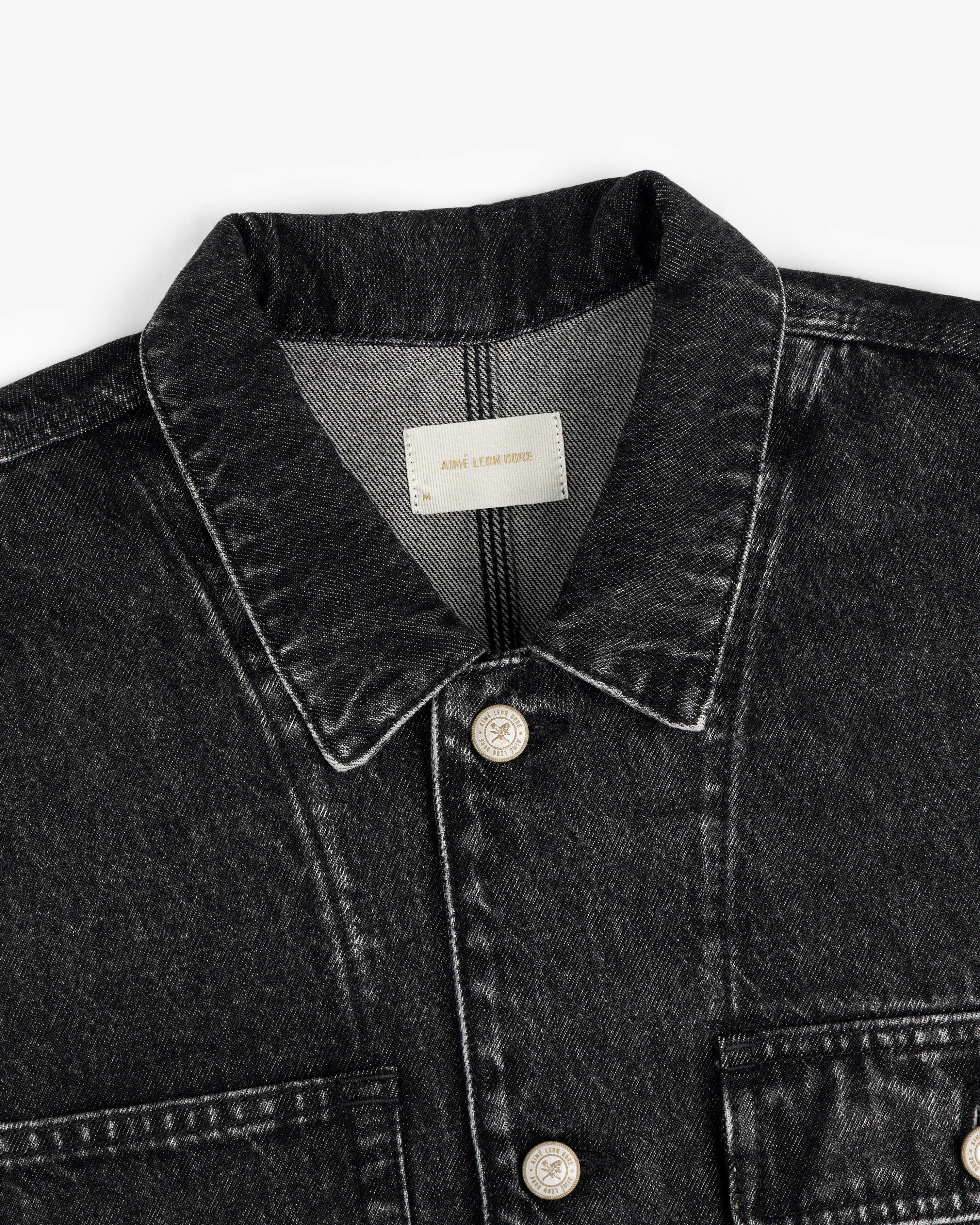 aim-leon-dore-denim-trucker-jacke-schwarz-italien image 5