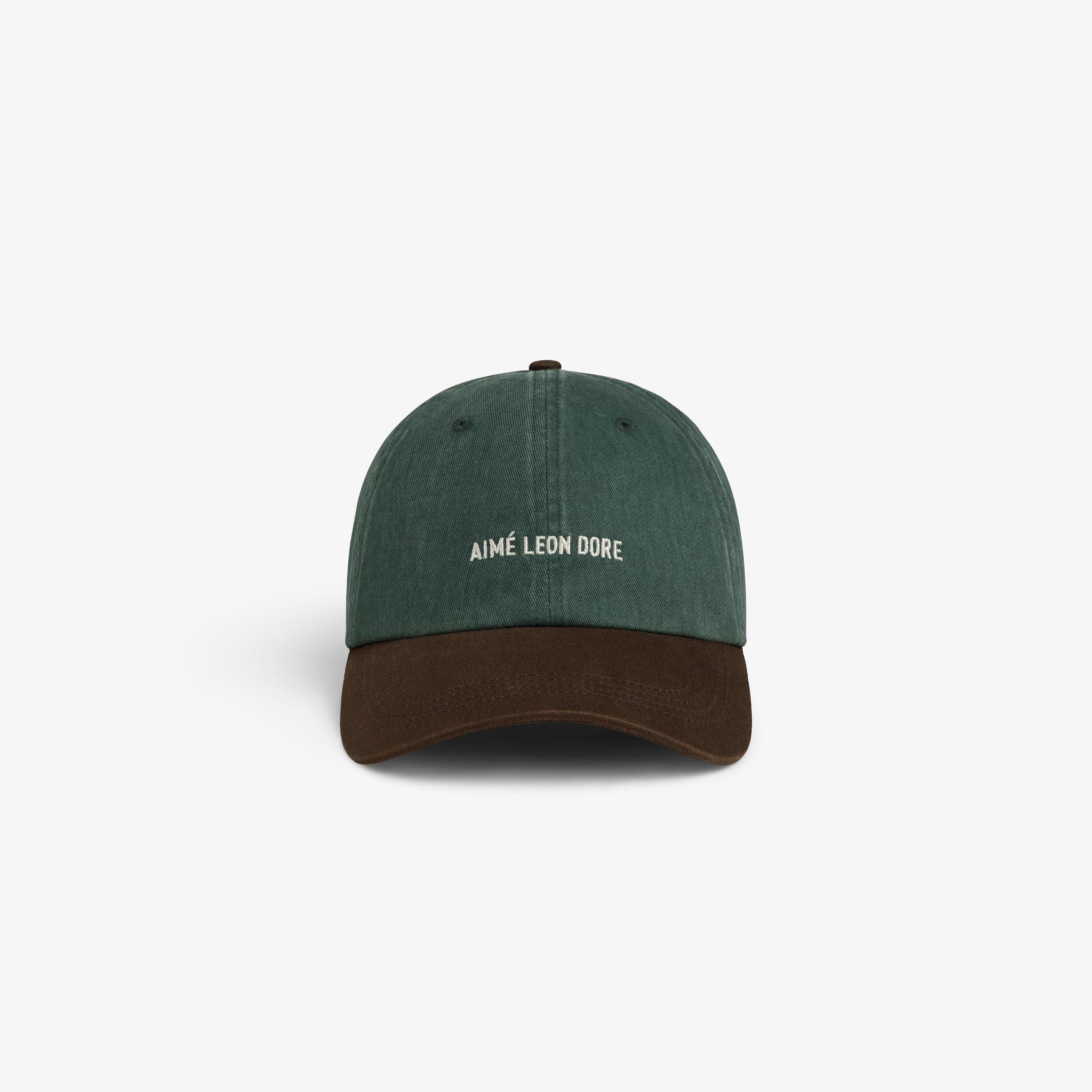 aim-leon-dore-pigment-dyed-logo-hat-gr-n-braun-washed-cap image 1