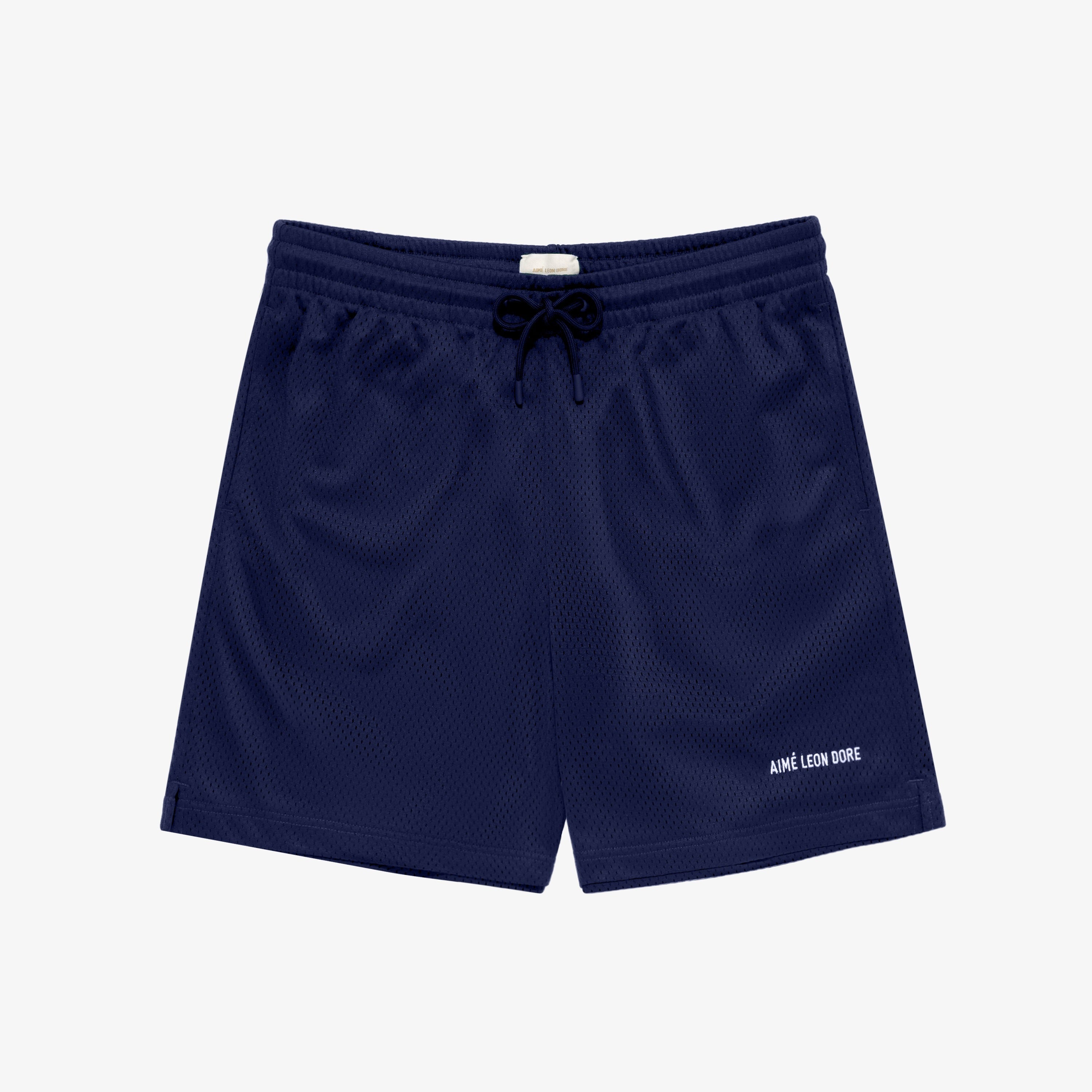 aim-leon-dore-logo-gym-short-navy-mesh image 1