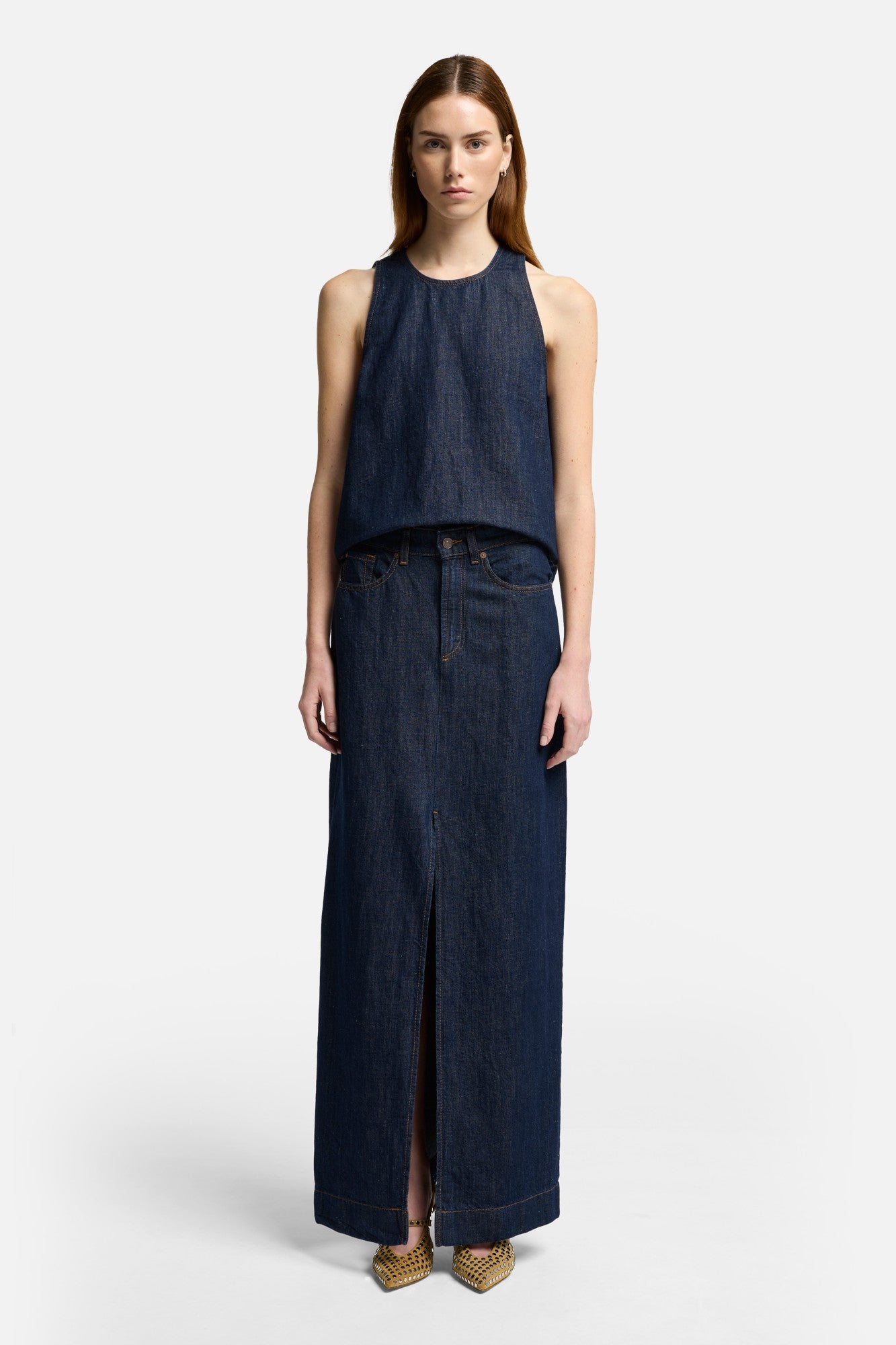 7-for-all-mankind-indigo-linen-calla-maxirock-blueberry-damen image 2