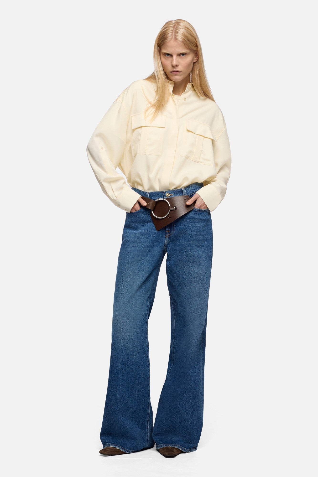 7-for-all-mankind-lyocell-utility-shirt-in-ivory-bluse image 2