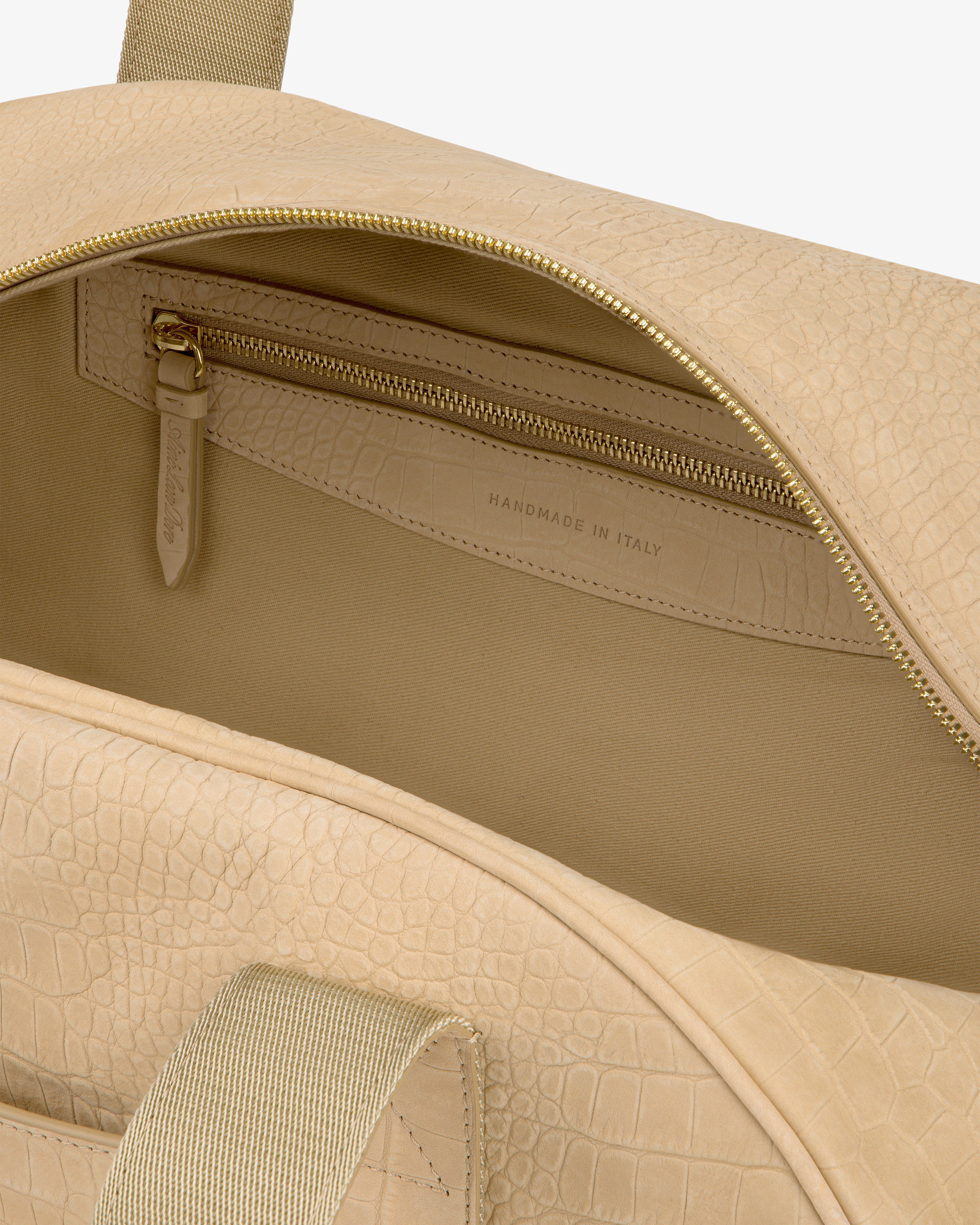 aim-leon-dore-croc-embossed-nubuck-duffle-tan-weekender image 7