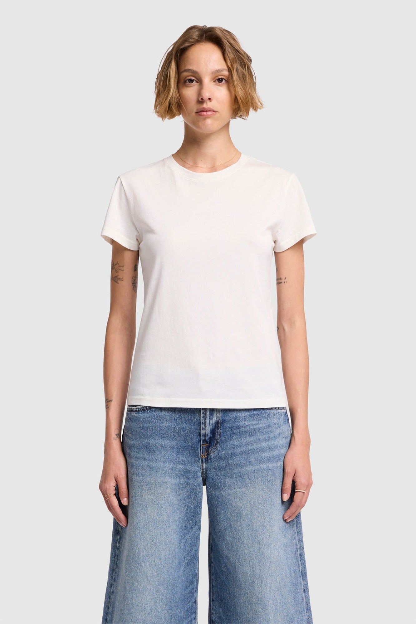 7-for-all-mankind-short-sleeve-basic-tee-white-damen-t-shirt image 1