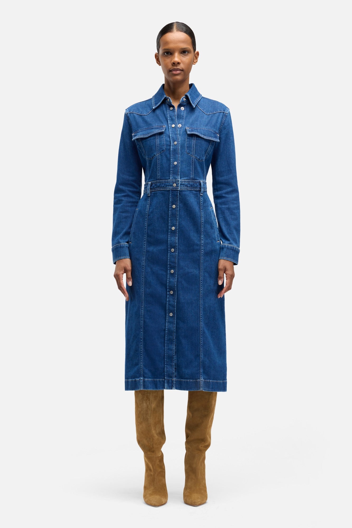 7-for-all-mankind-left-hand-luxe-dress-lolly-damen-jeanskleid-dark-wash image 3