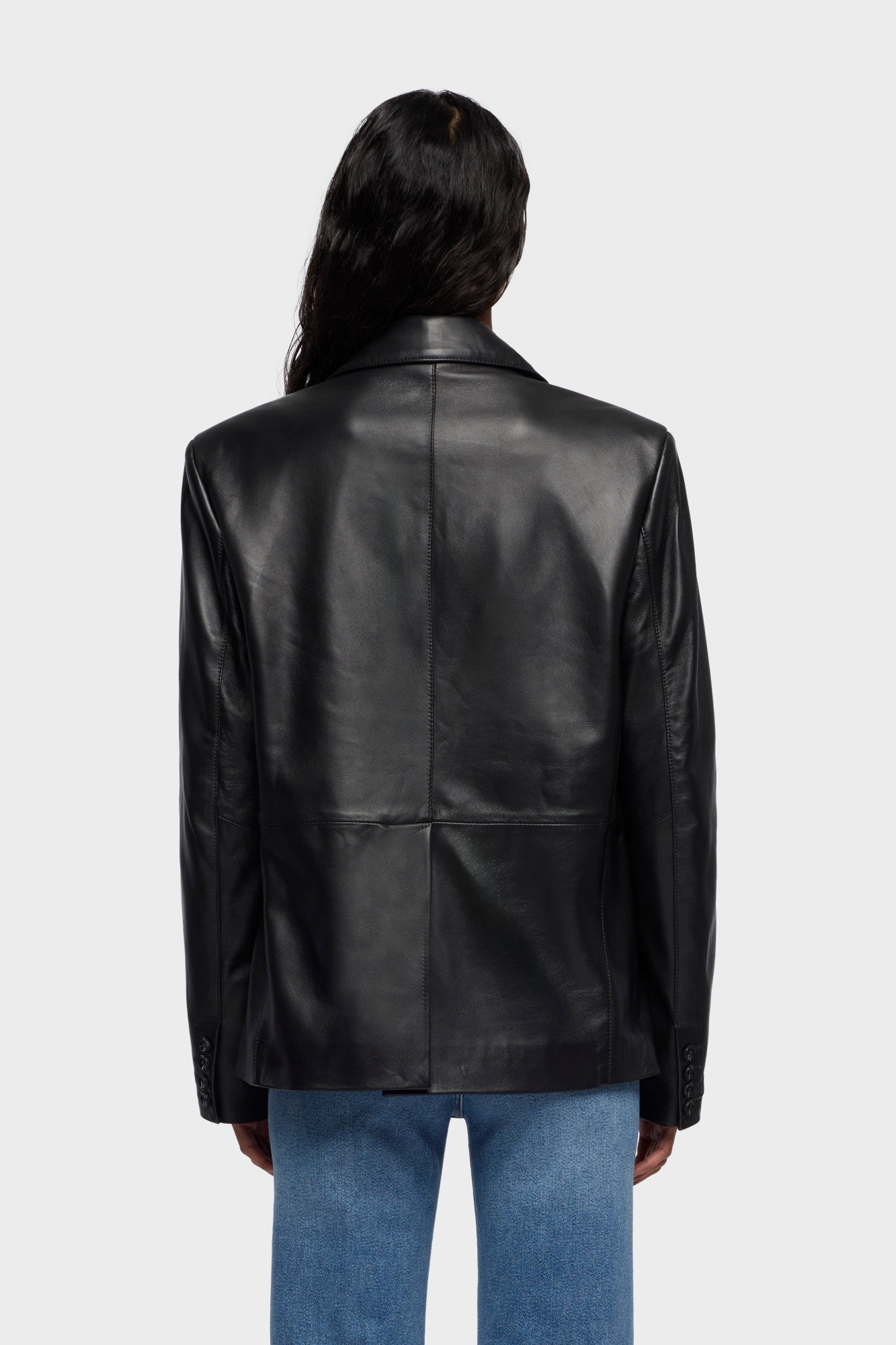 7-for-all-mankind-leder-blazer-single-breasted-in-schwarz image 5